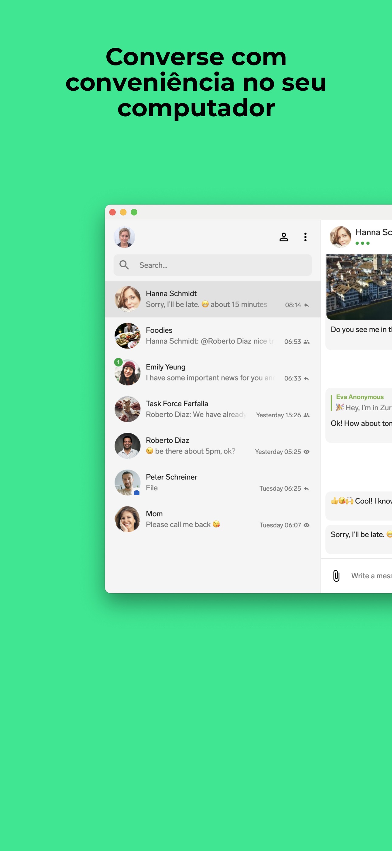 Captura de ecrã 4 da app Threema. Messenger seguro