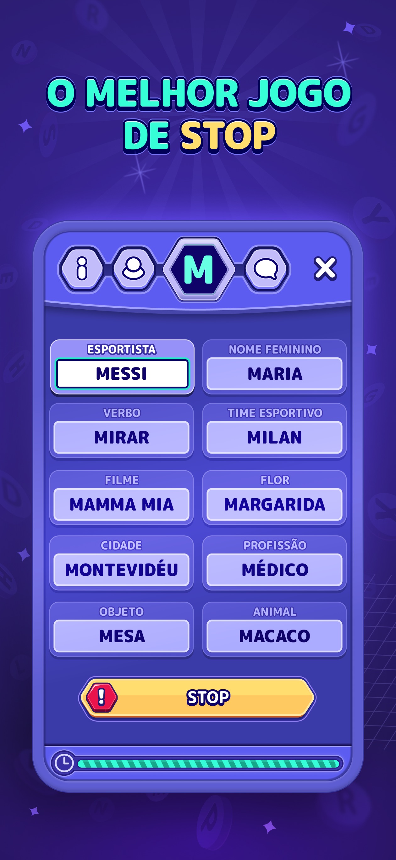 Captura de ecrã 1 da app StopotS - Stop, Adedonha