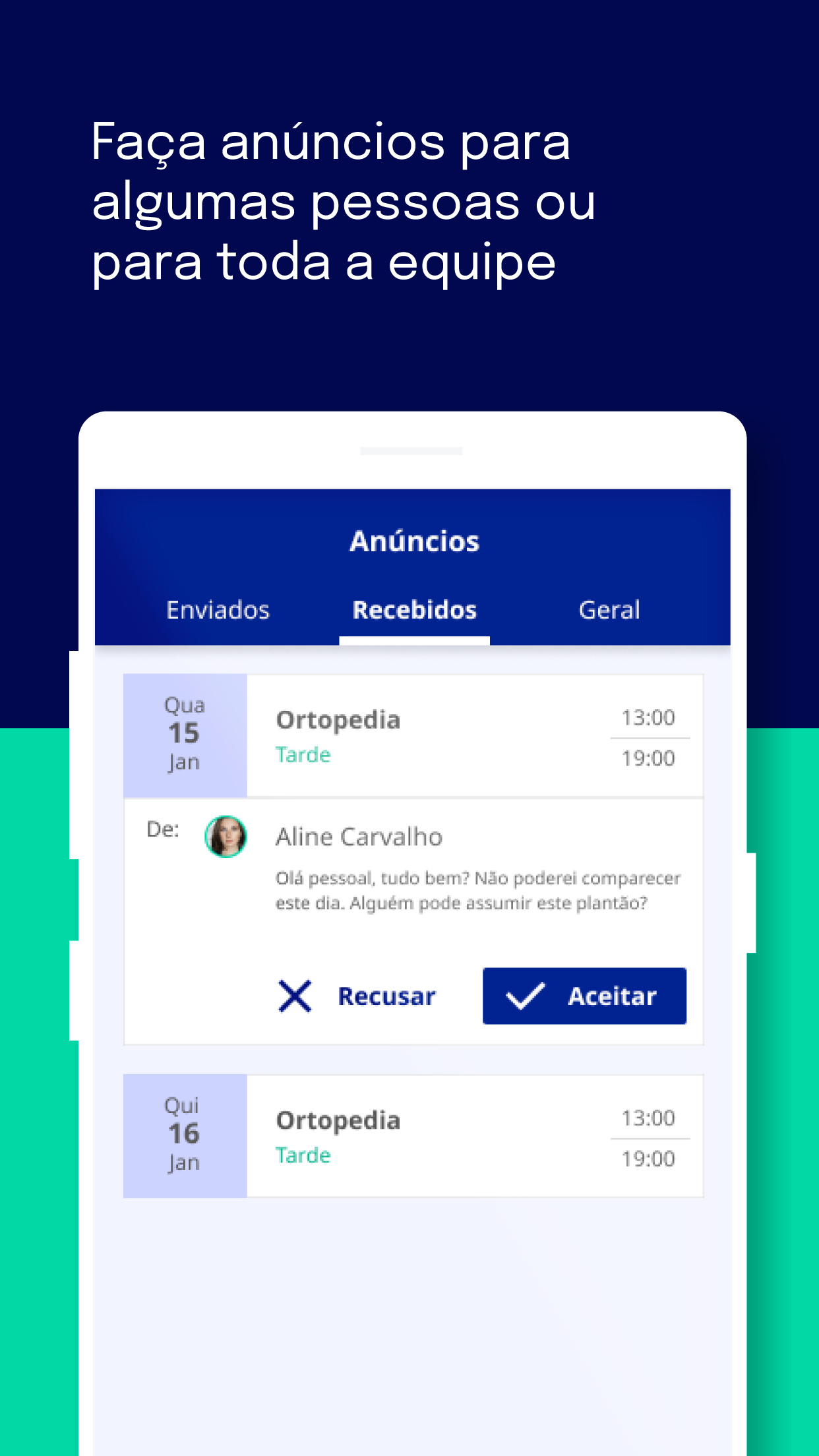 Captura de ecrã 2 da app Escala Plantões
