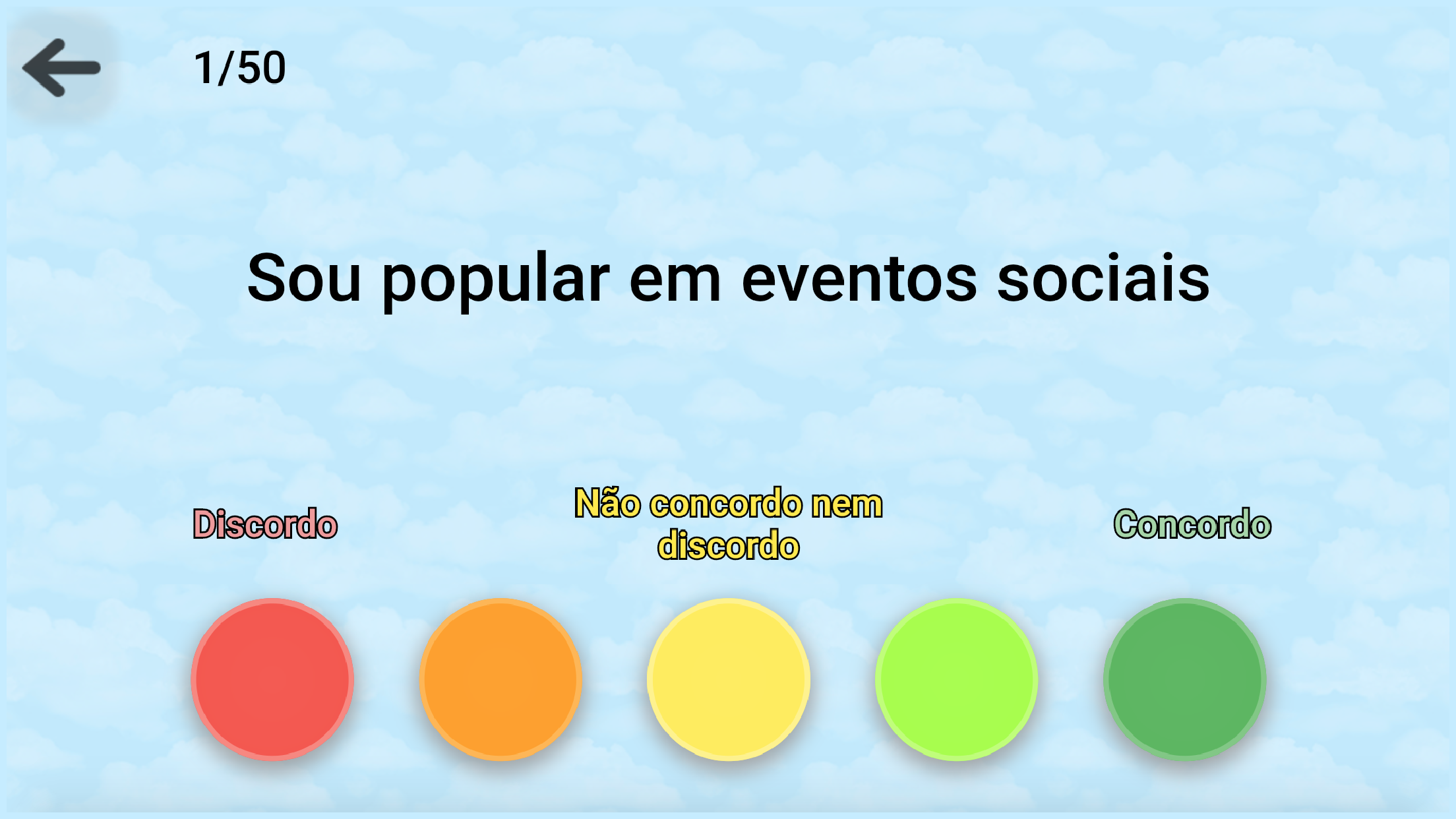Captura de ecrã 1 da app O teste de personalidade