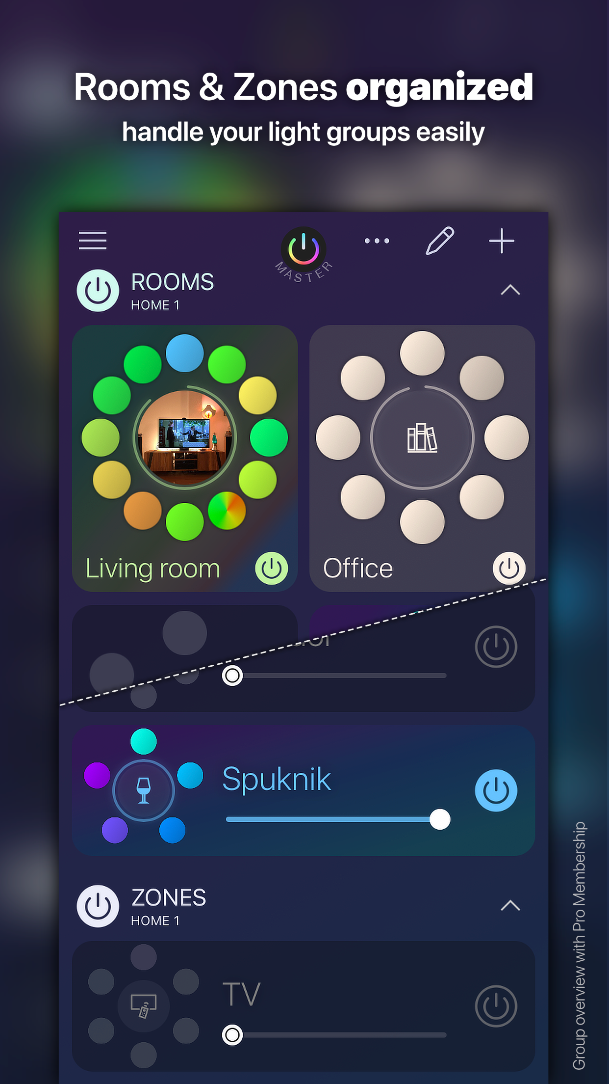Captura de ecrã 1 da app iConnectHue for Philips Hue
