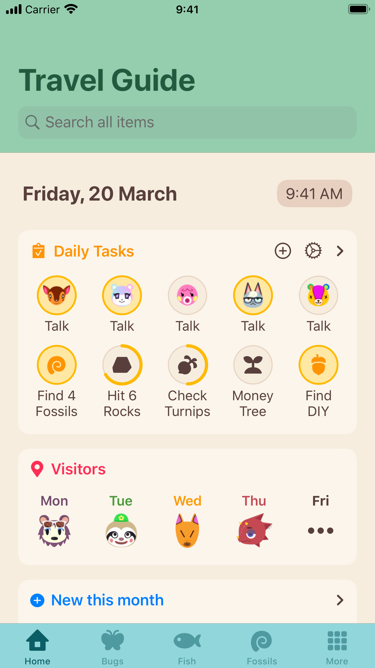 Captura de ecrã 2 da app ACNH Travel Guide