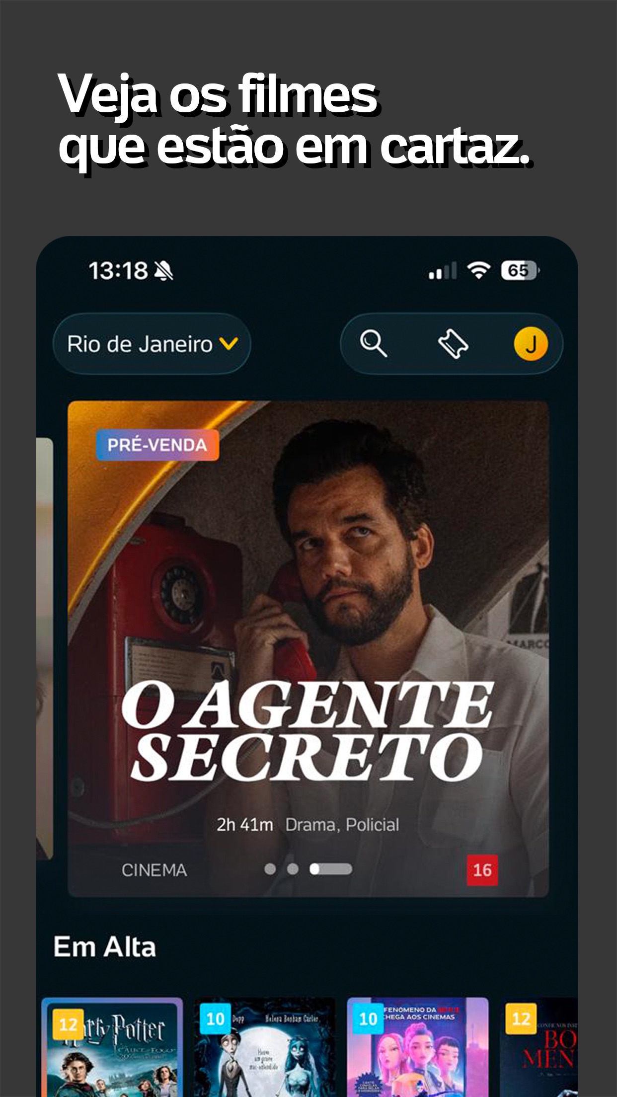 Captura de ecrã 1 da app Ingresso.com +Filmes +Cinemas