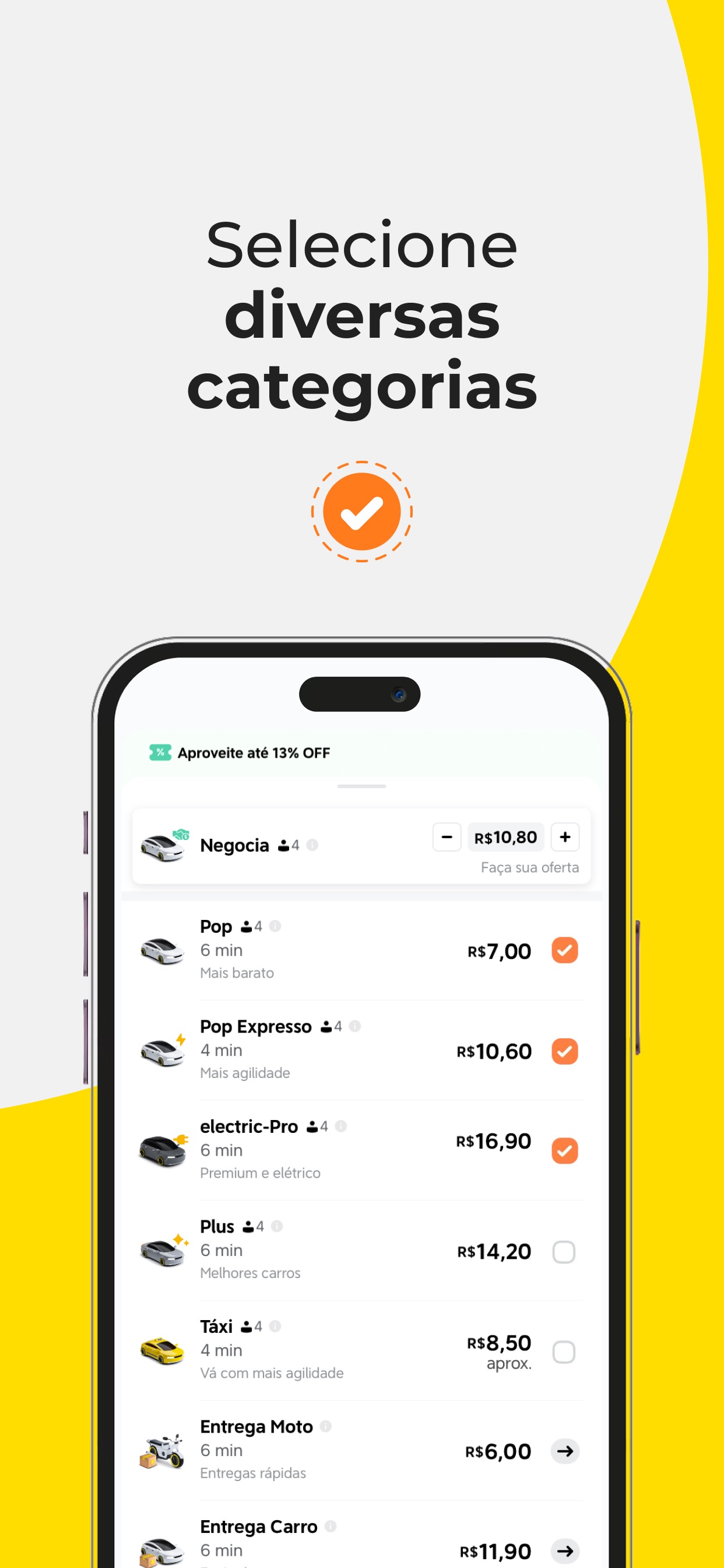 Captura de ecrã 3 da app 99: Corridas, Food, Pay
