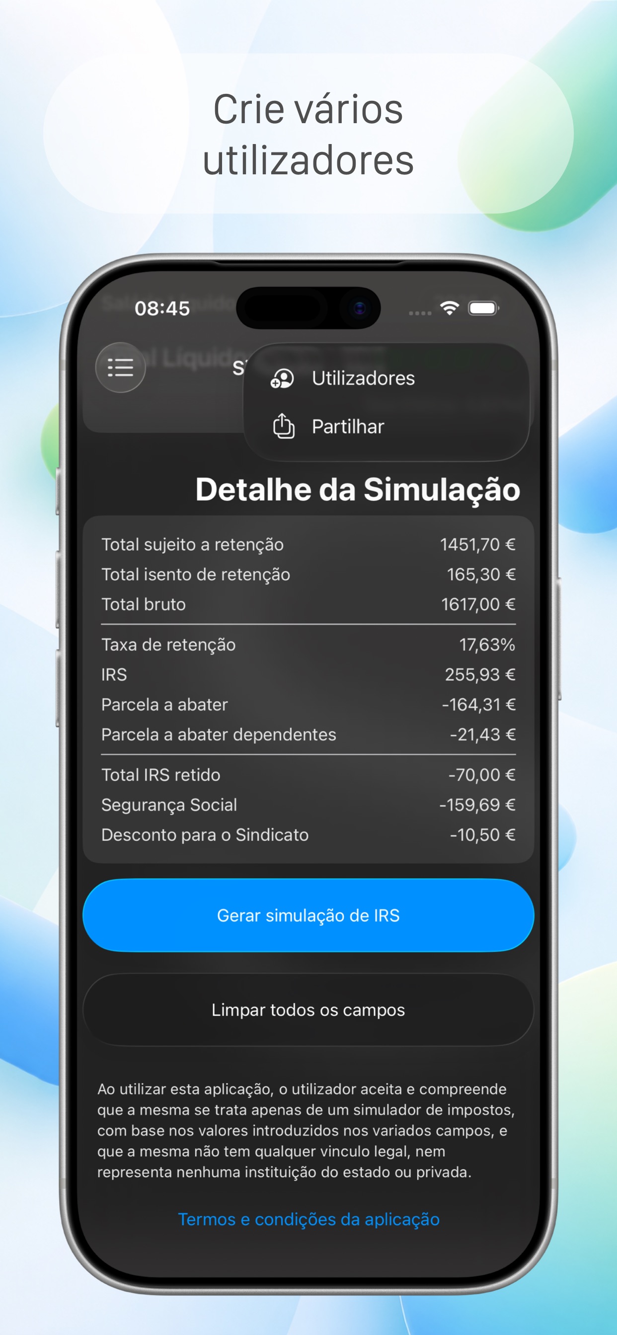 Captura de ecrã 2 da app Salário Líquido