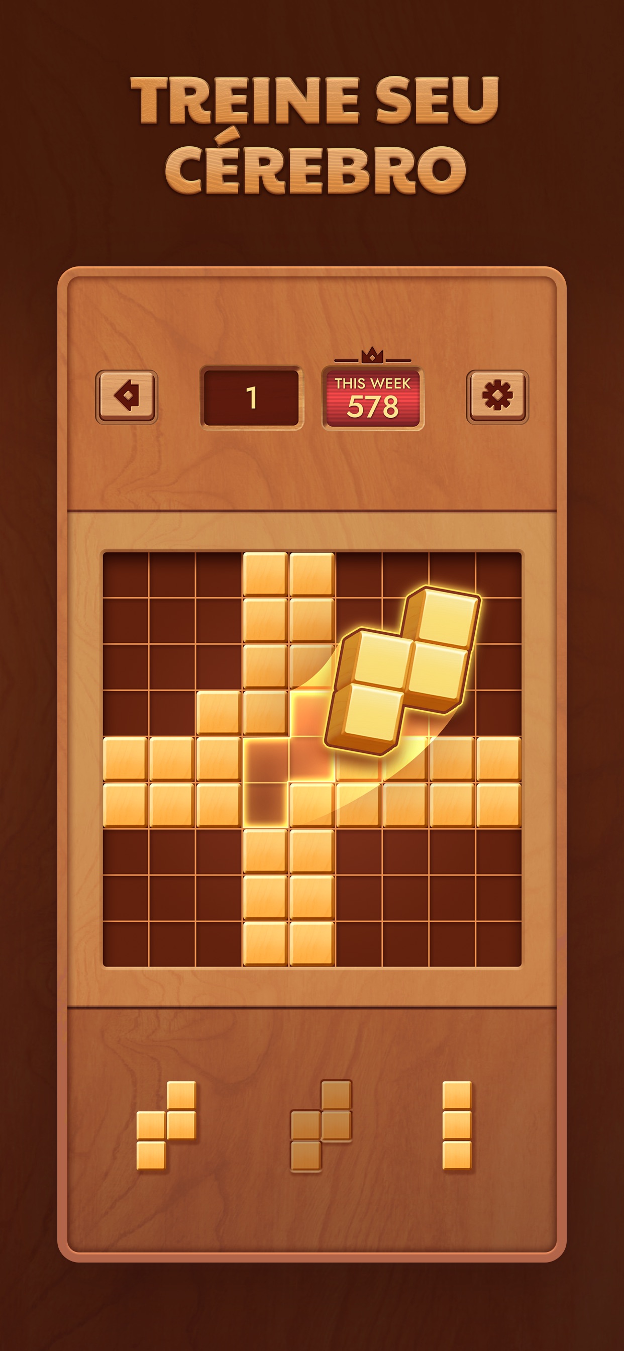 Captura de ecrã 1 da app Woodoku - Puzzles de Blocos