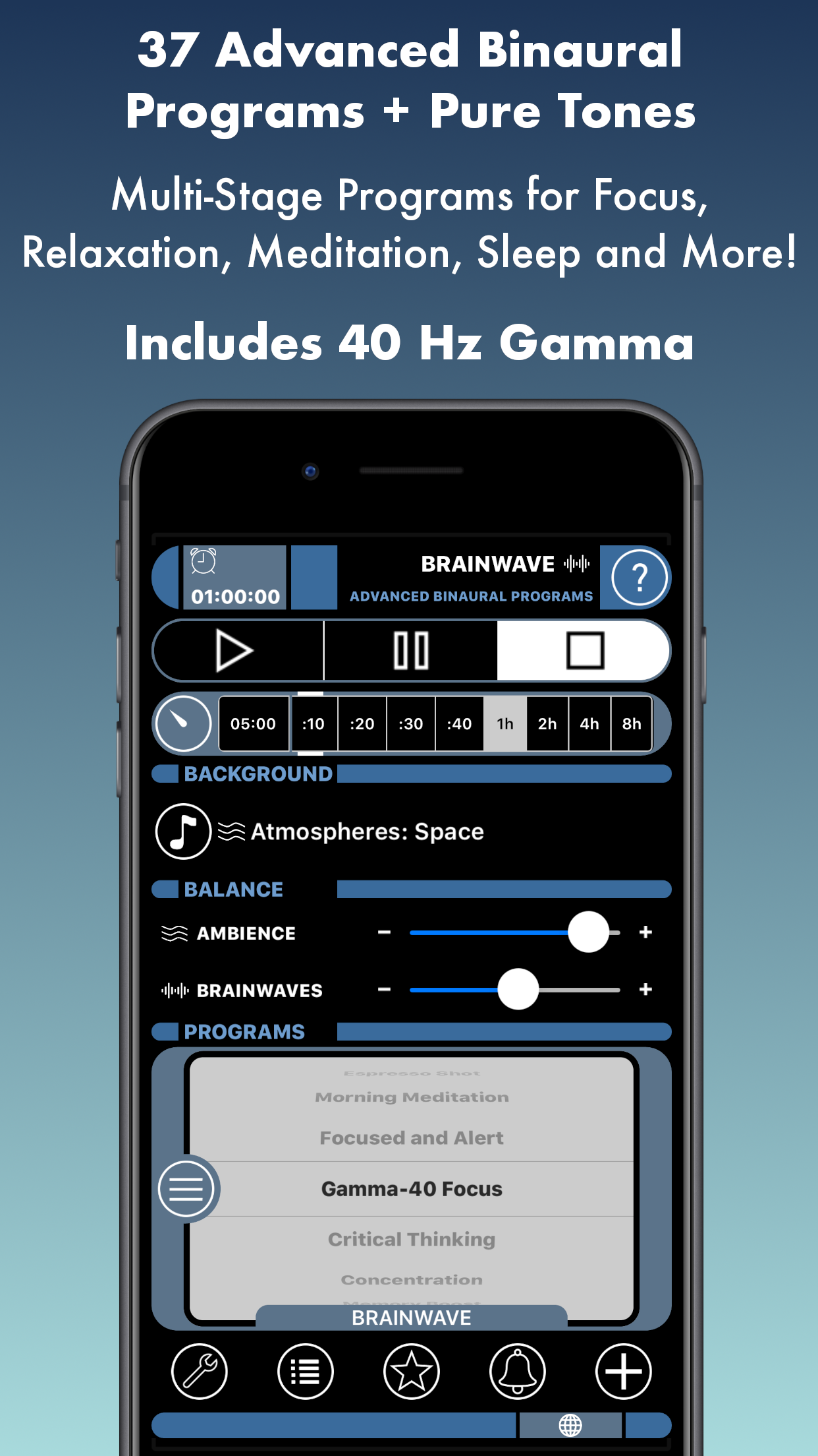 Captura de ecrã 1 da app BrainWave: 37 Binaural Series™