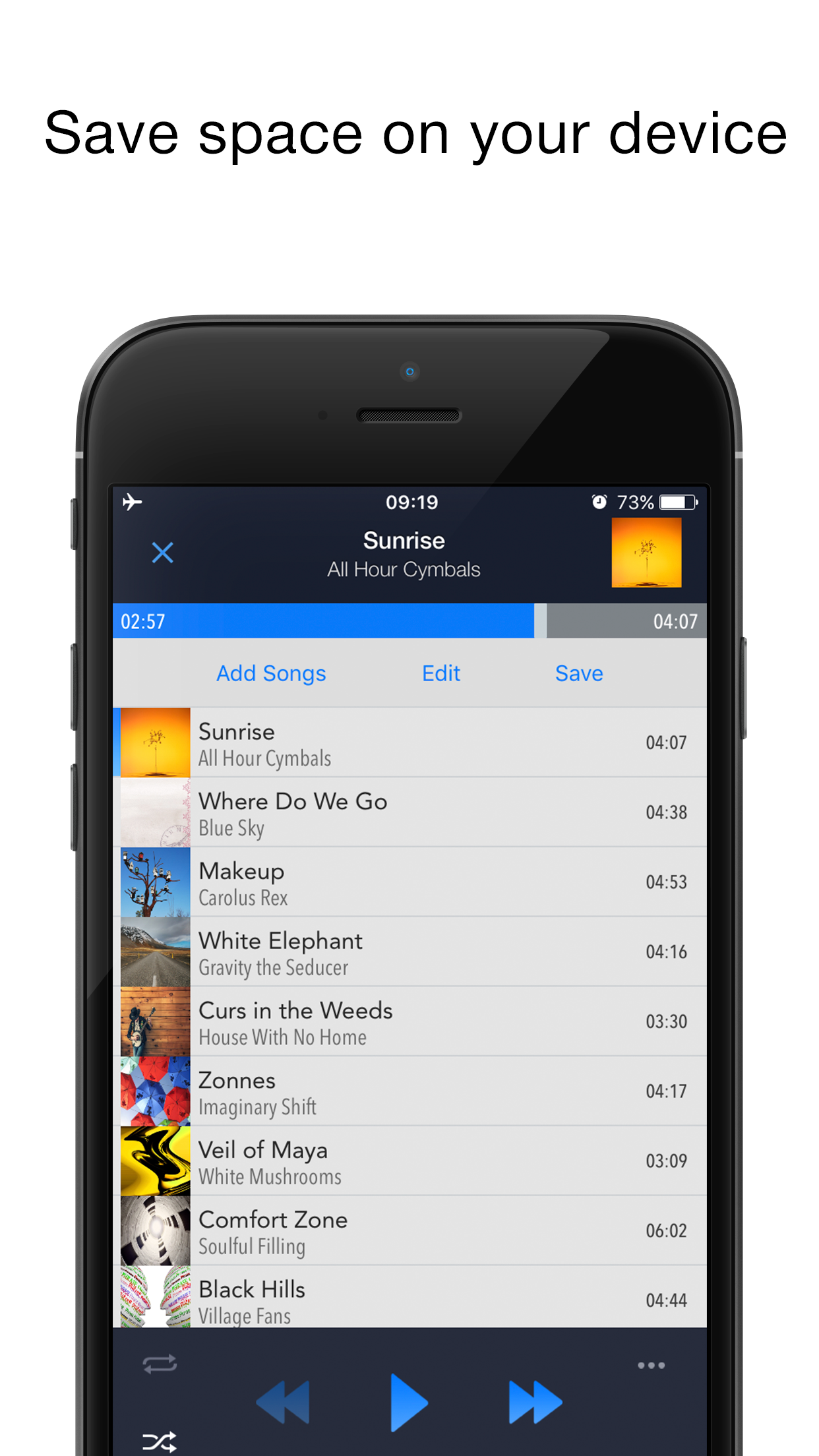 Captura de ecrã 3 da app CloudBeats Player de Música