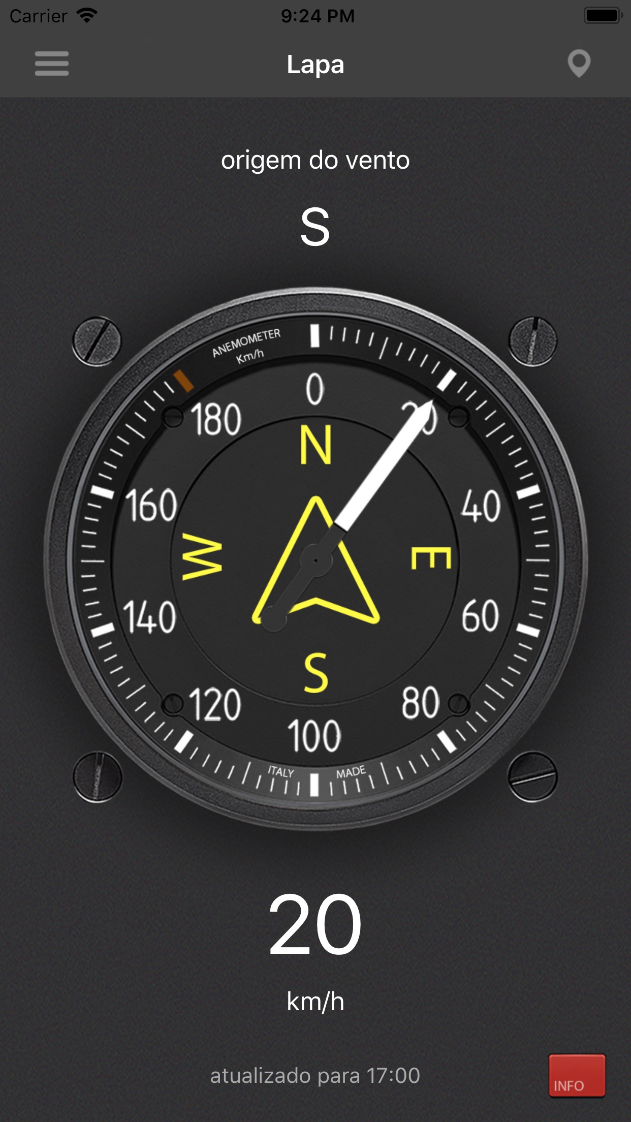 Captura de ecrã 1 da app Anemómetro: Velocidade vento