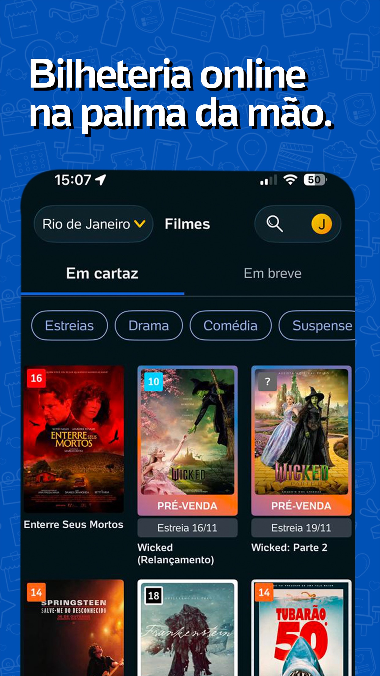 Captura de ecrã 3 da app Ingresso.com +Filmes +Cinemas