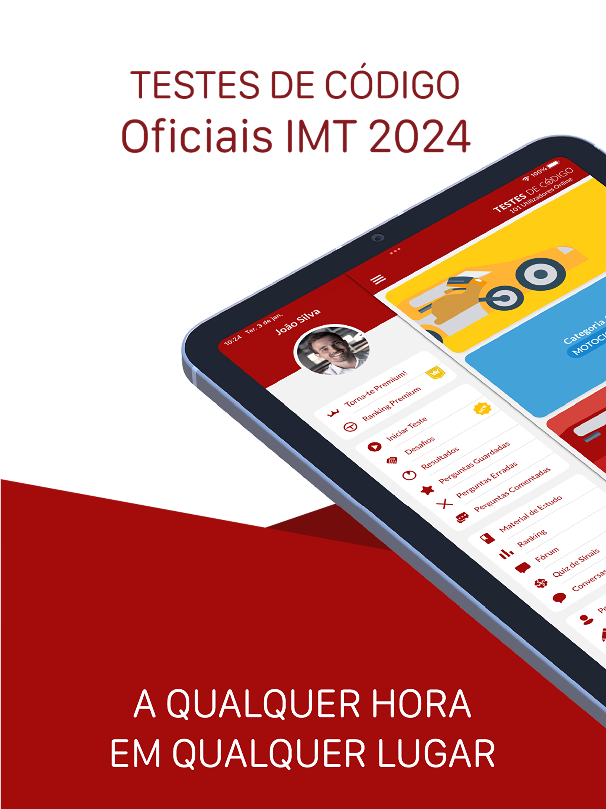 Captura de ecrã 1 da app Testes Código da Estrada IMTT