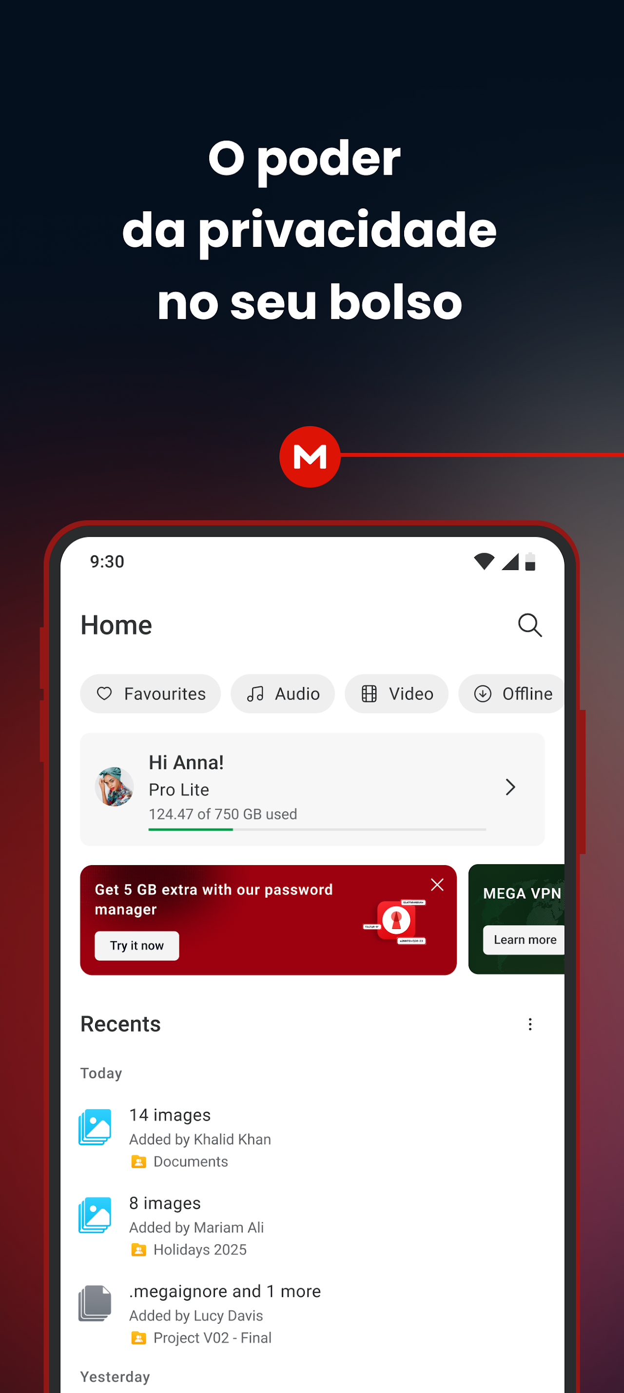 Captura de ecrã 1 da app MEGA