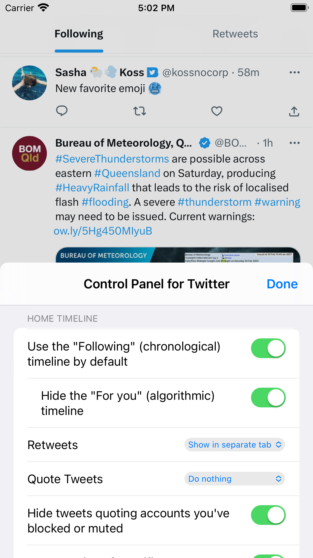 Captura de ecrã 3 da app Control Panel for Twitter