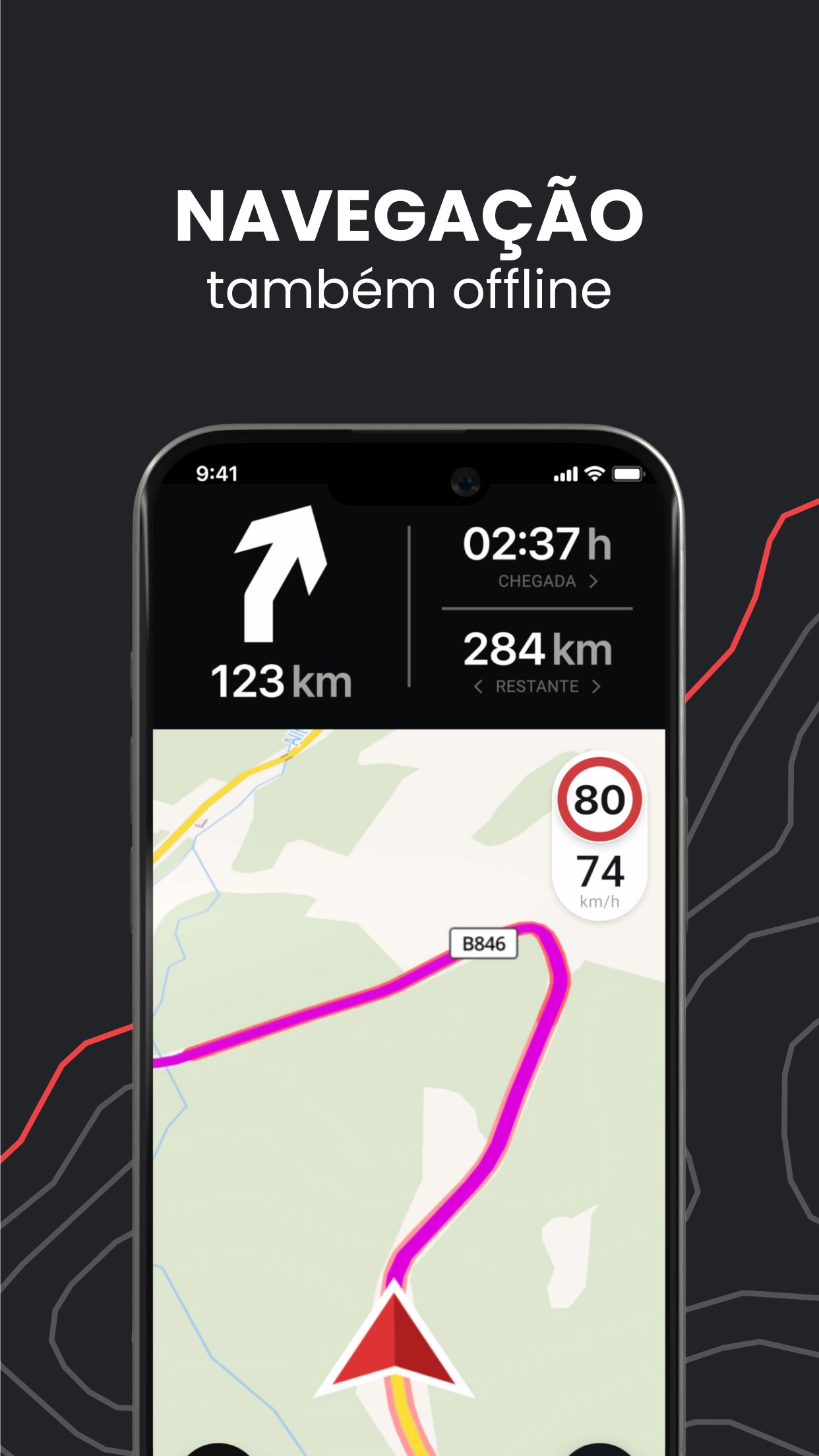 Captura de ecrã 2 da app calimoto navegação para mota