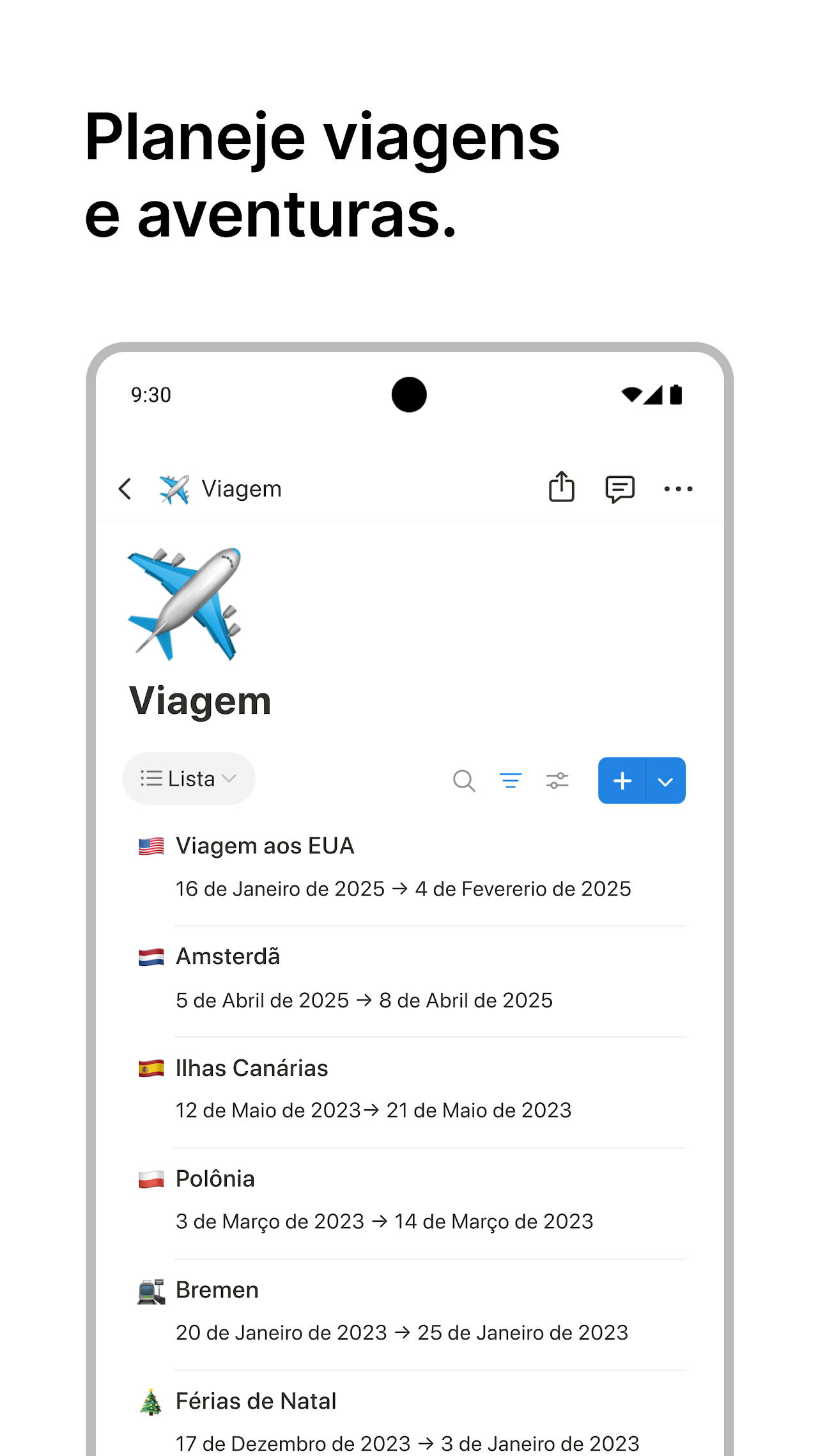 Captura de ecrã 4 da app Notion: notas, tarefas e IA