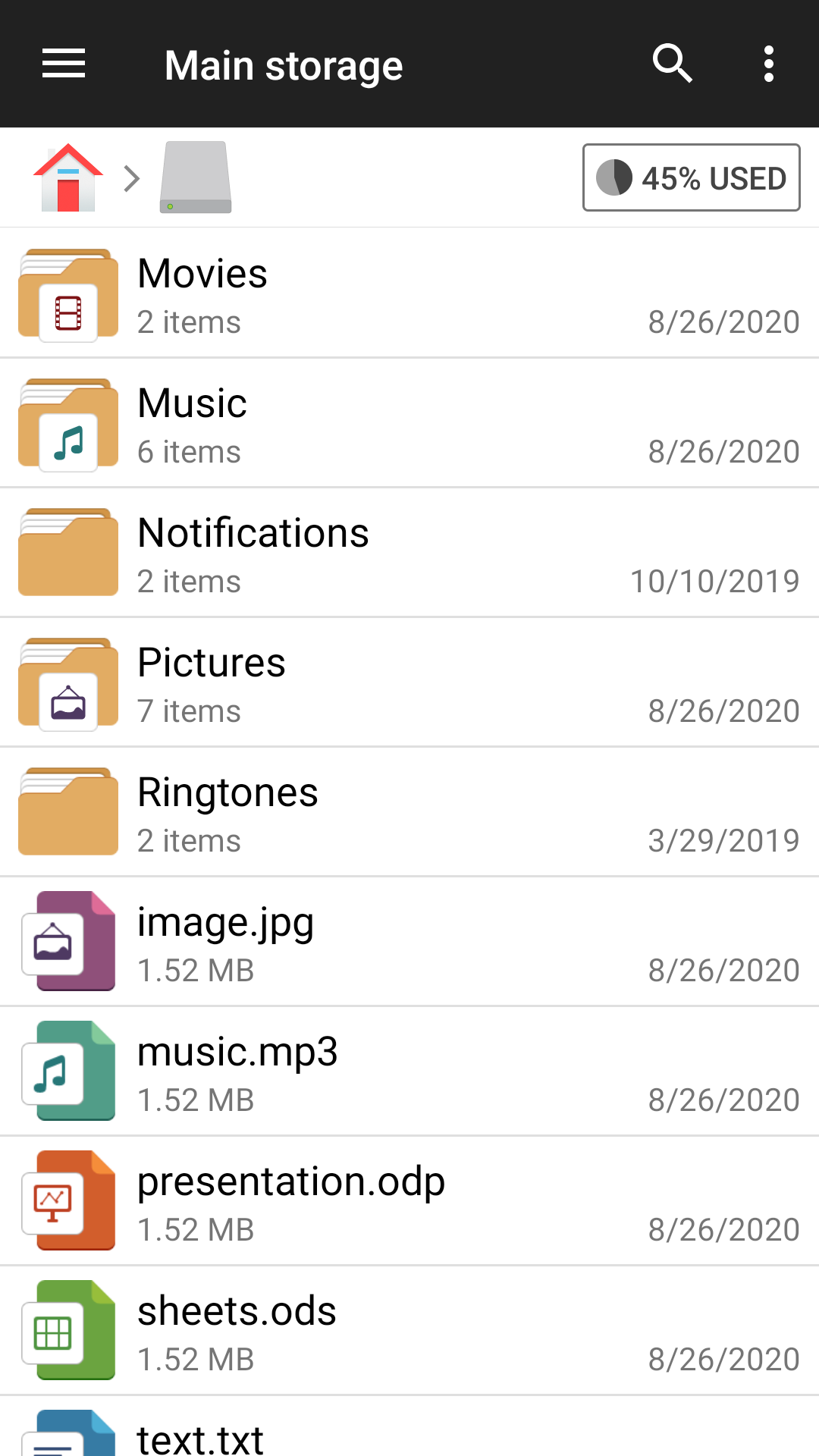 Captura de ecrã 2 da app Gerenciador de arquivos