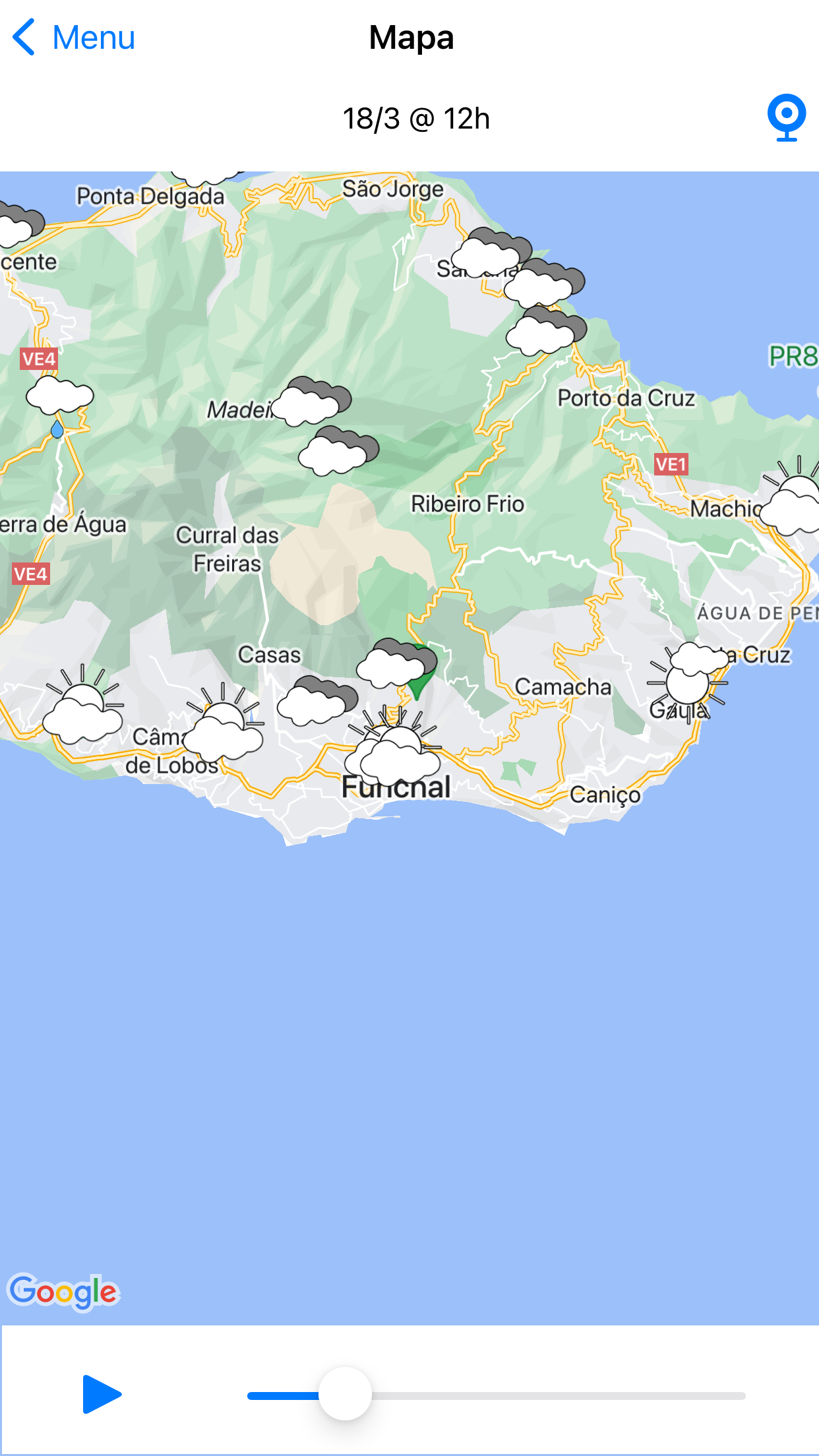 Captura de ecrã 1 da app Madeira Weather