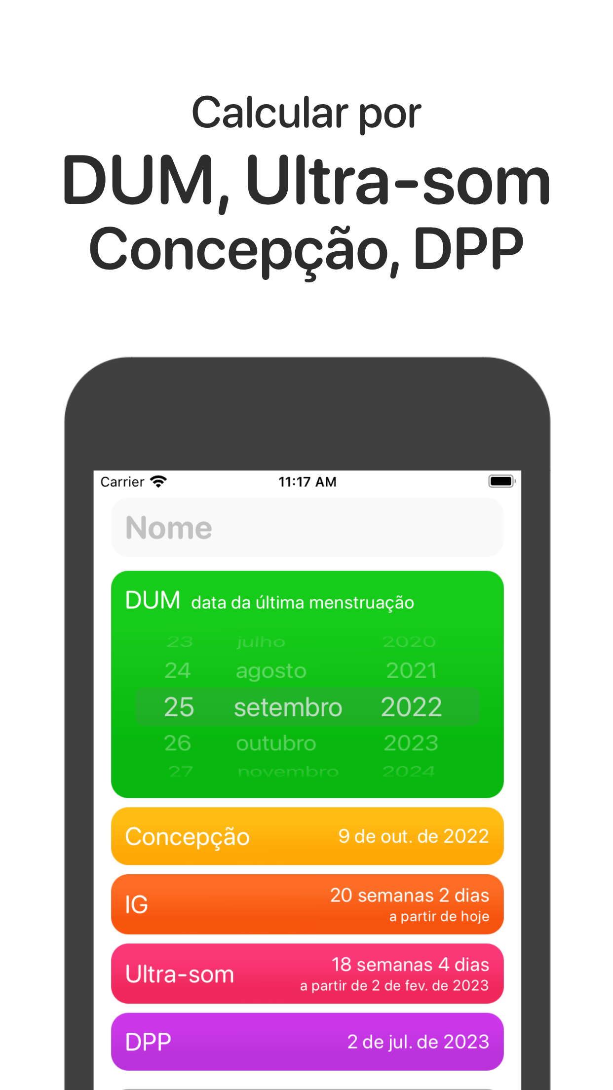 Captura de ecrã 1 da app Gestograma