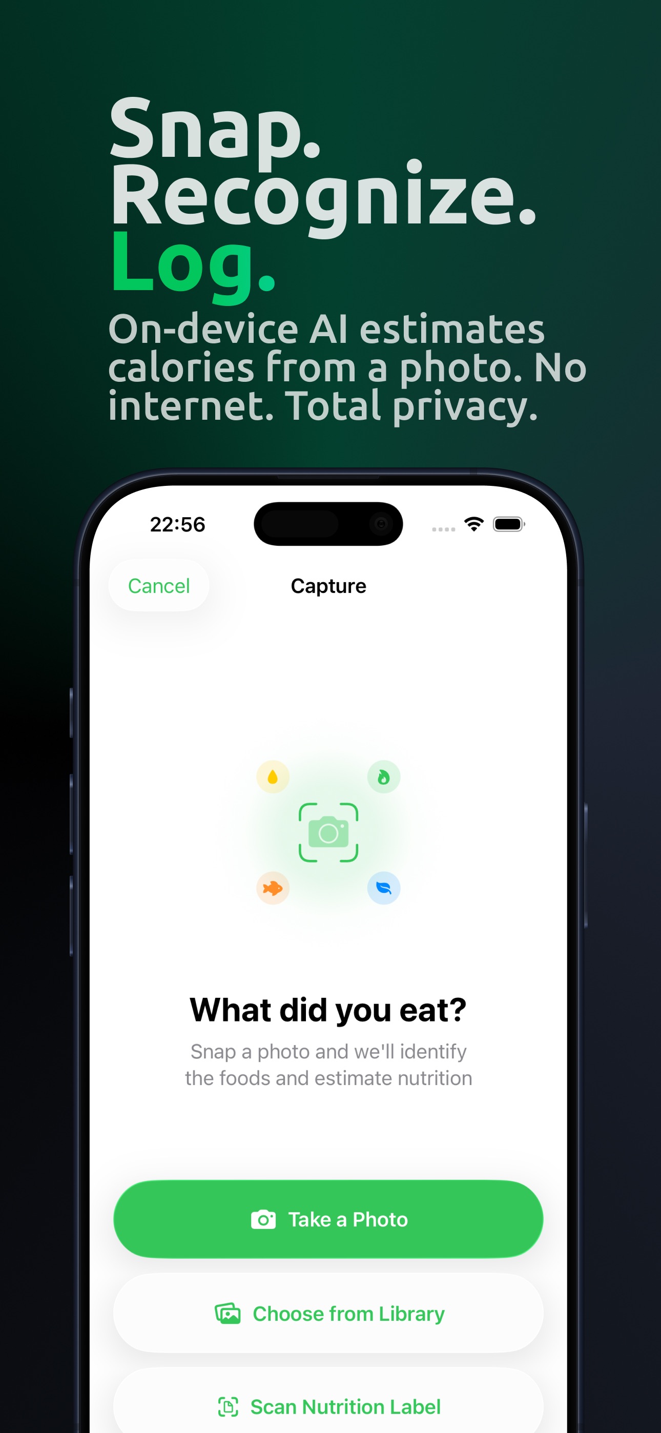 Captura de ecrã 2 da app Calometric — Calories Tracker