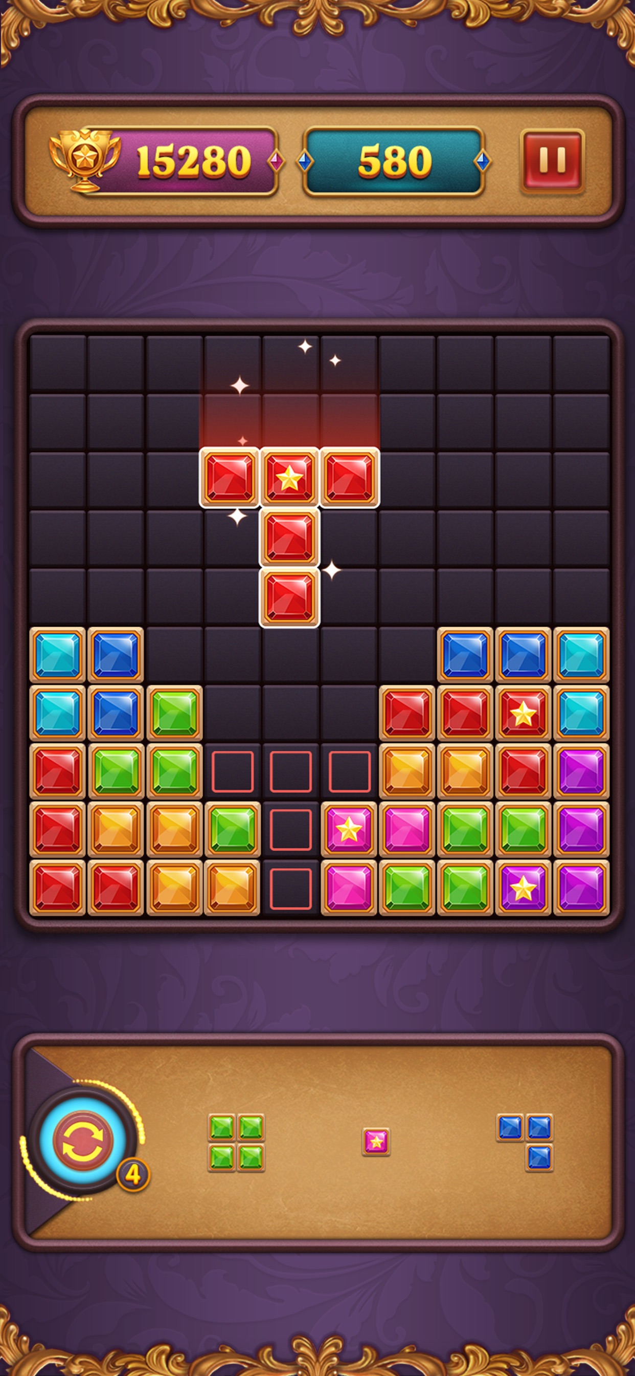 Captura de ecrã 1 da app Block Puzzle: Diamond Star