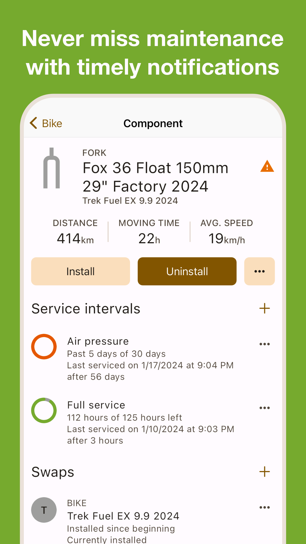 Captura de ecrã 1 da app ProBikeGarage: Bicycle tracker