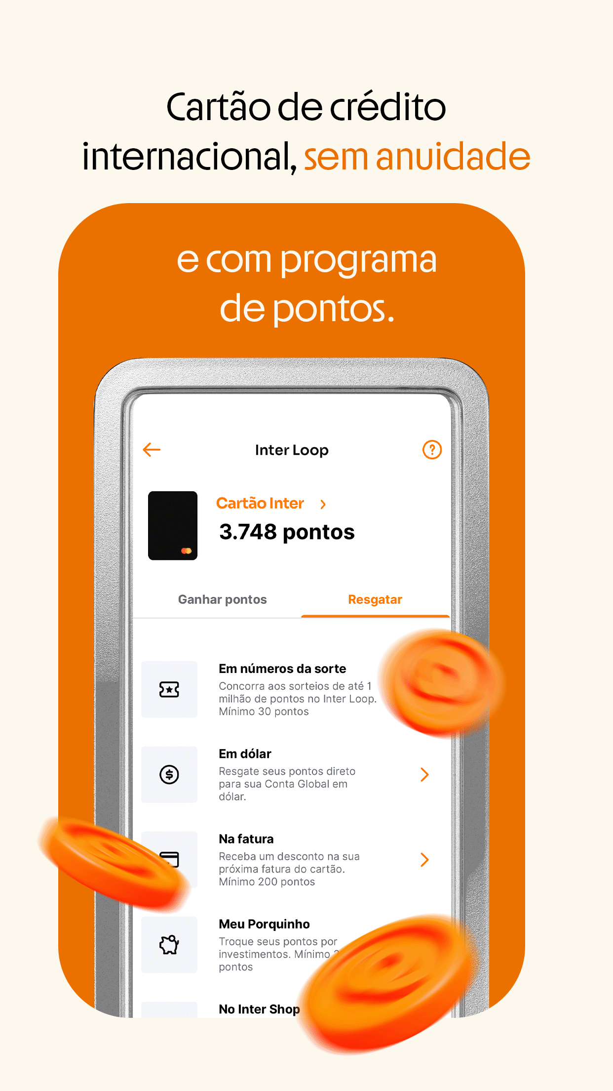 Captura de ecrã 2 da app Inter: Conta, Cartão e Pix