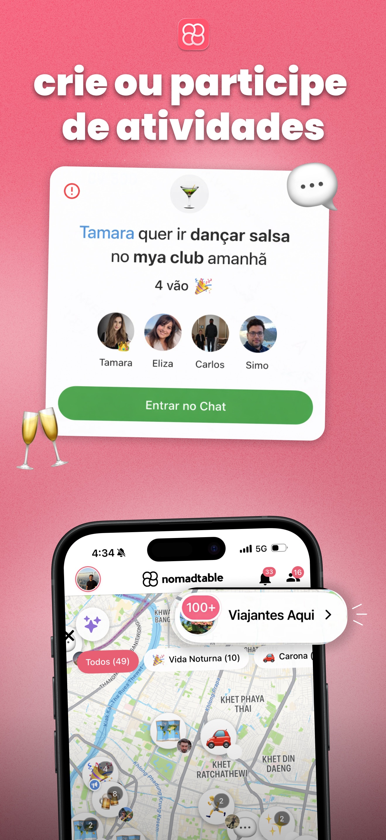 Captura de ecrã 2 da app nomadtable: amigos de viagem