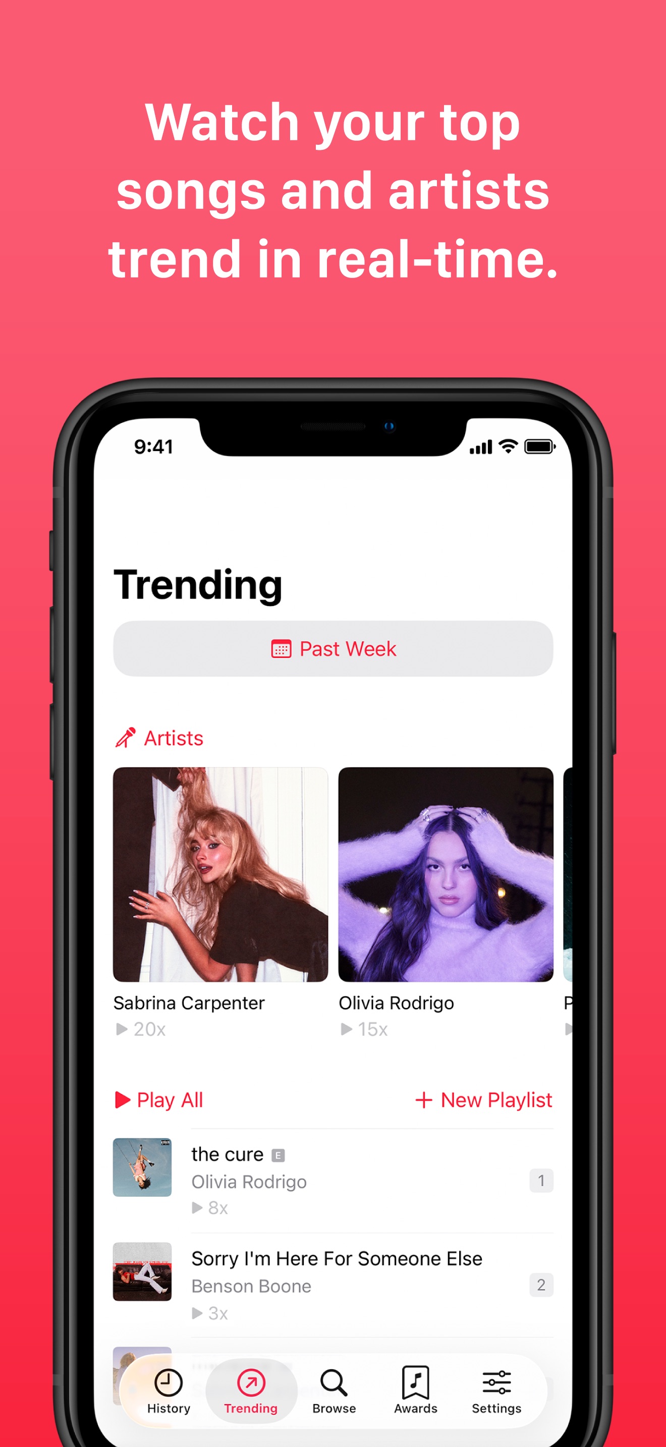 Captura de ecrã 1 da app PlayTally: Apple Music Stats