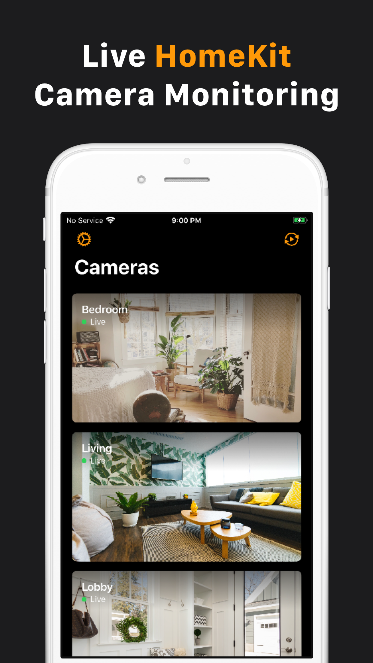 Captura de ecrã 1 da app HomeCam for HomeKit