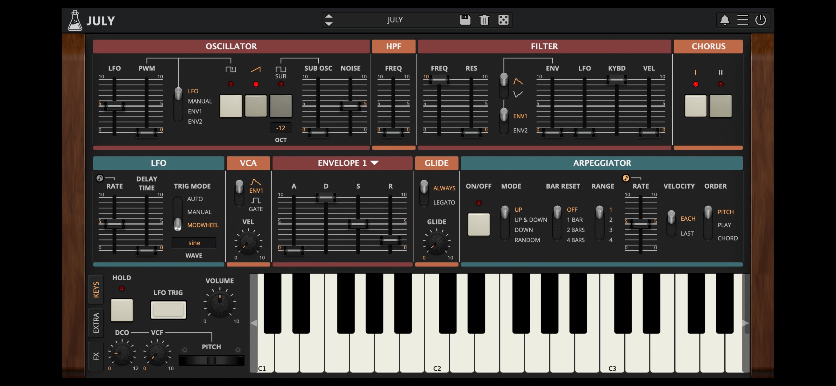 Captura de ecrã 1 da app JULY - Analog Synth
