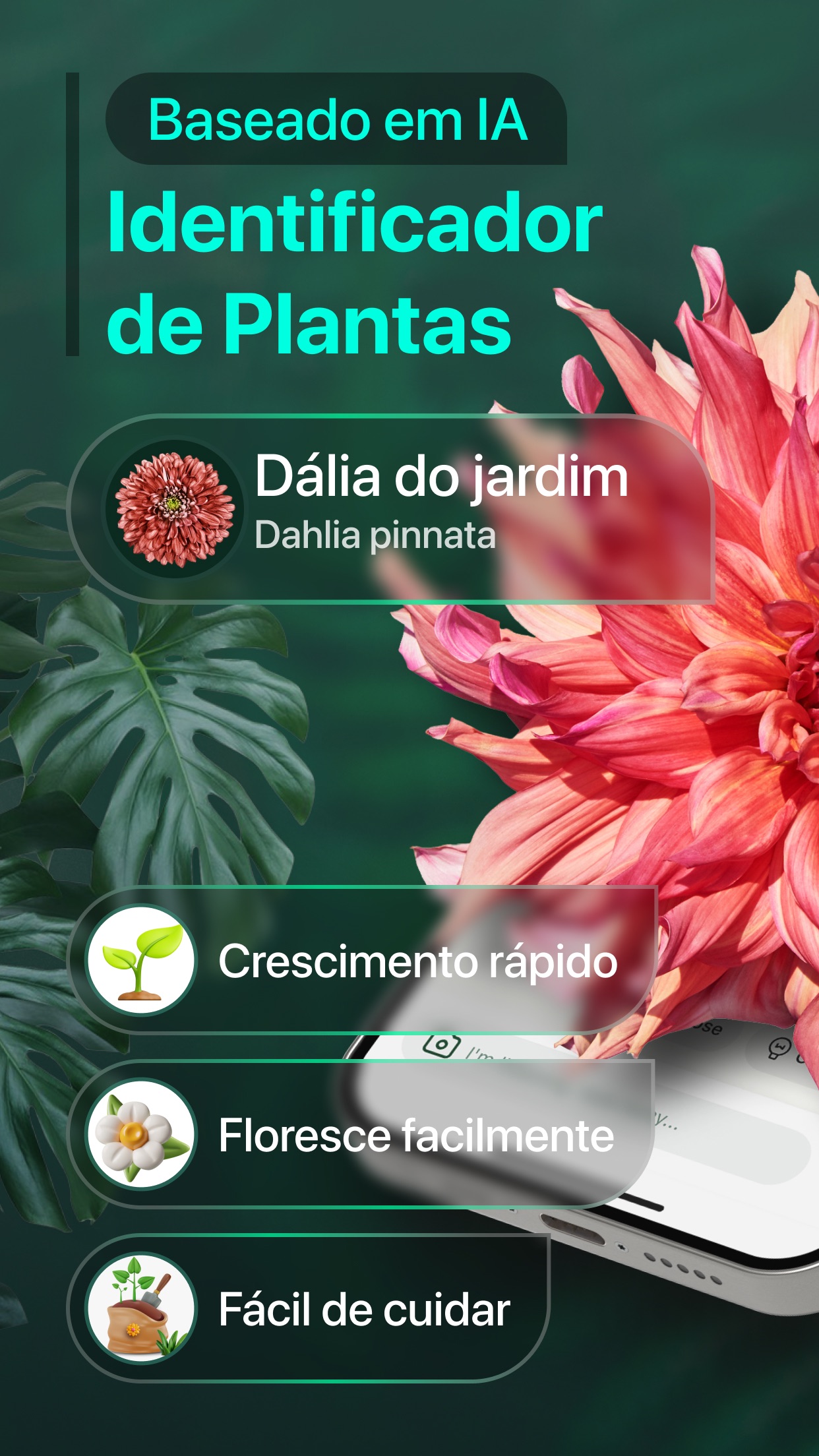 Captura de ecrã 1 da app PlantAI-Identificador&Cuidados