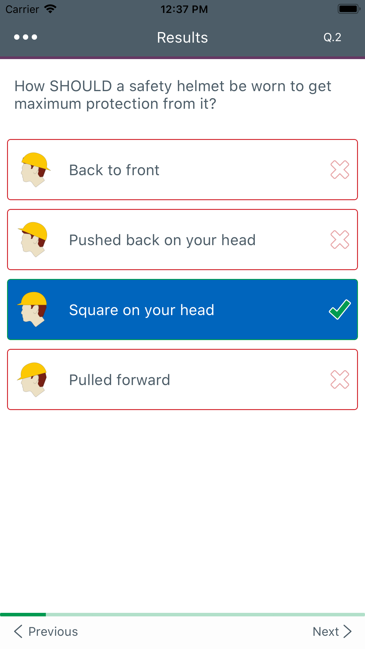 Captura de ecrã 4 da app CITB Op/Spec HS&E test