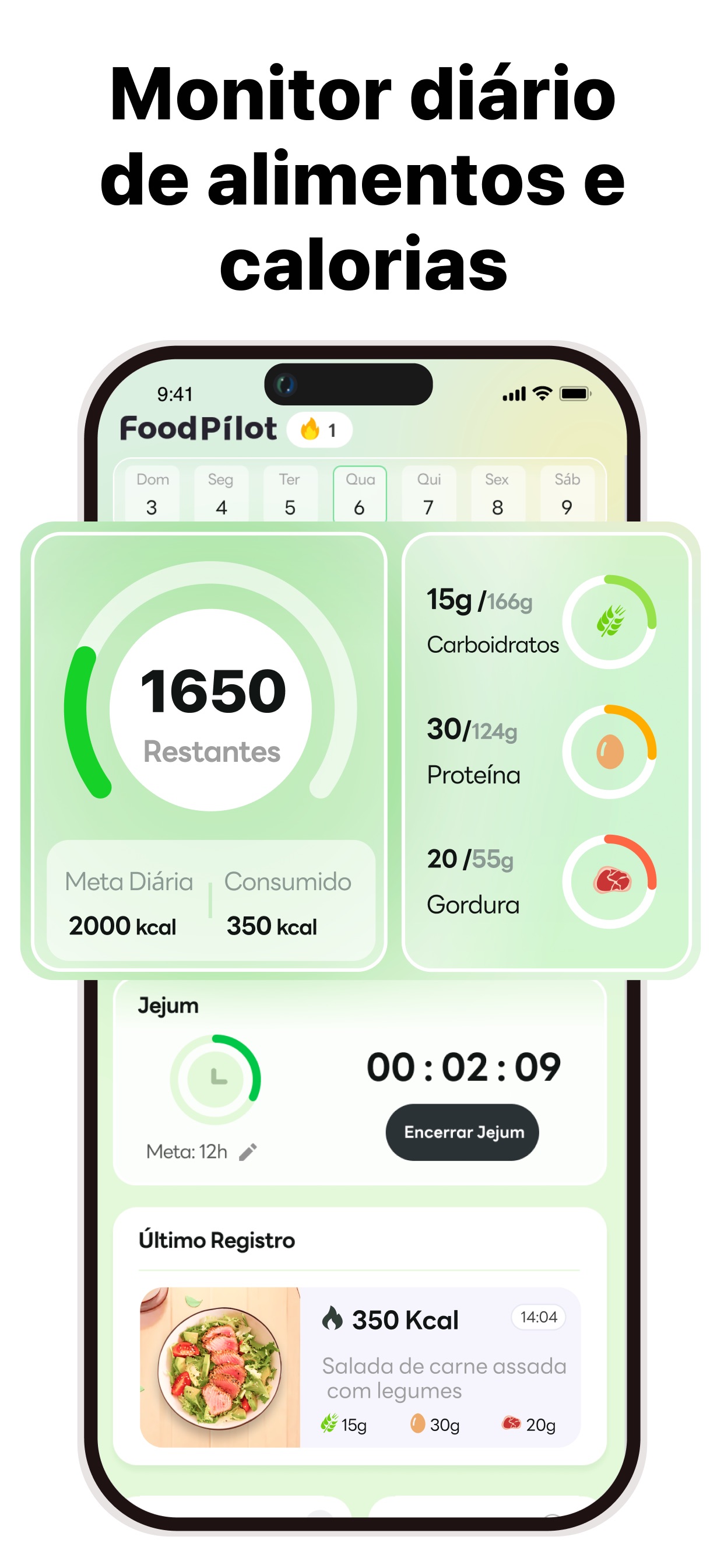 Captura de ecrã 4 da app Calorias e Dieta – FoodPilot