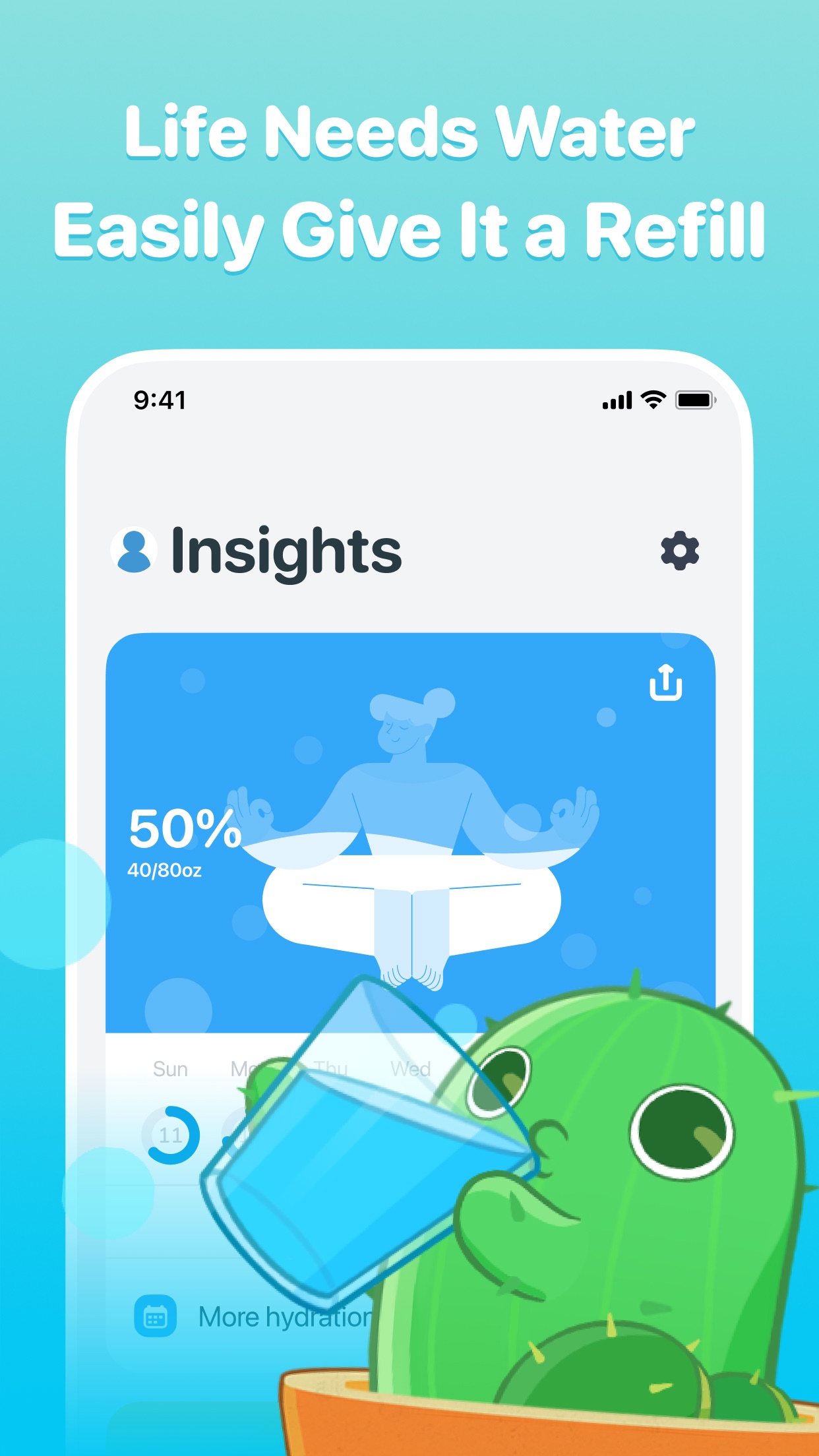 Captura de ecrã 3 da app Plant Nanny Cute Water Tracker