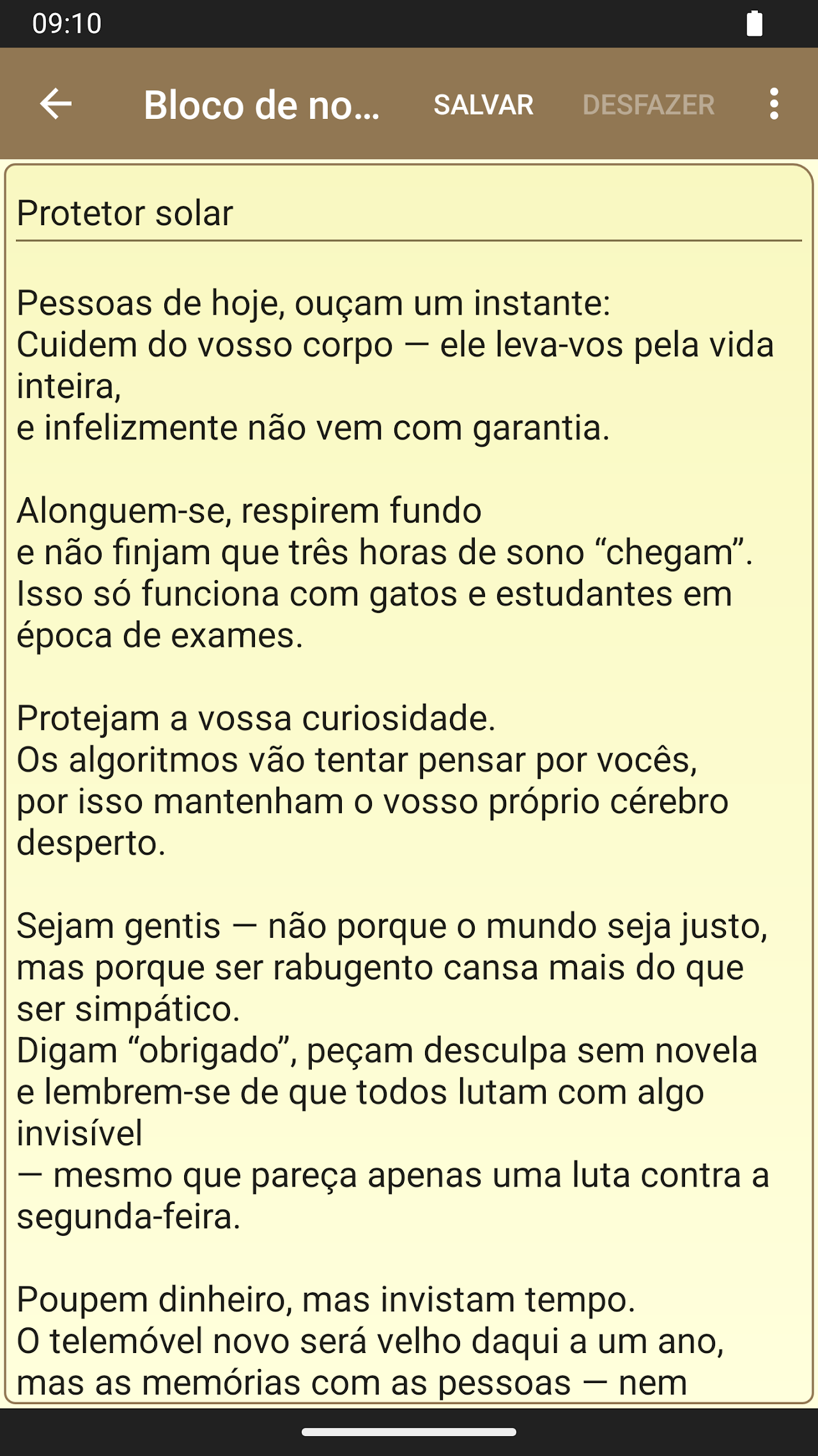 Captura de ecrã 2 da app Bloco de notas - notas simples