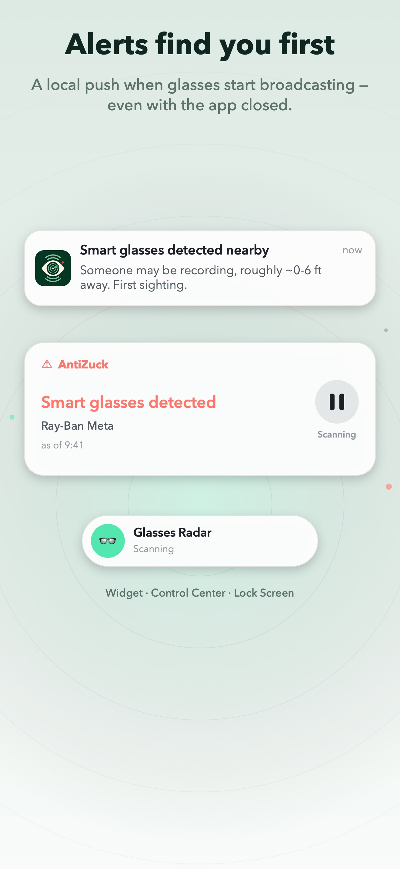 Captura de ecrã 2 da app Antizuck Smart Glasses Scanner