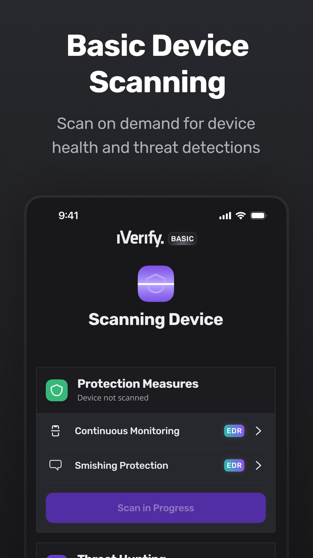 Captura de ecrã 1 da app iVerify Basic