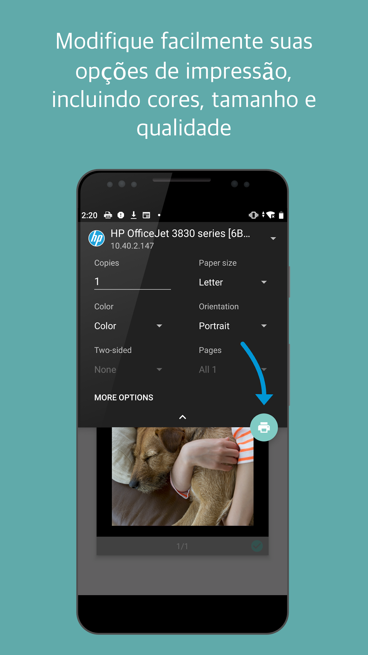 Captura de ecrã 4 da app manutenção da impressora