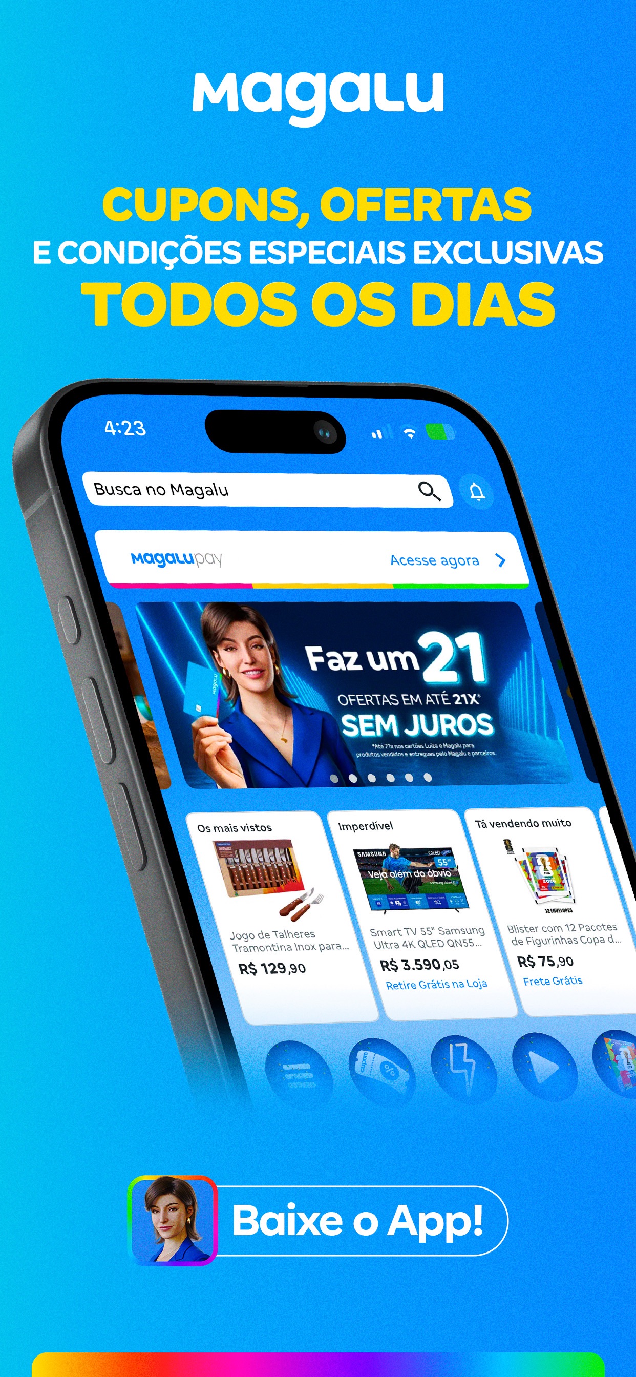 Captura de ecrã 1 da app Magalu: compras com descontos