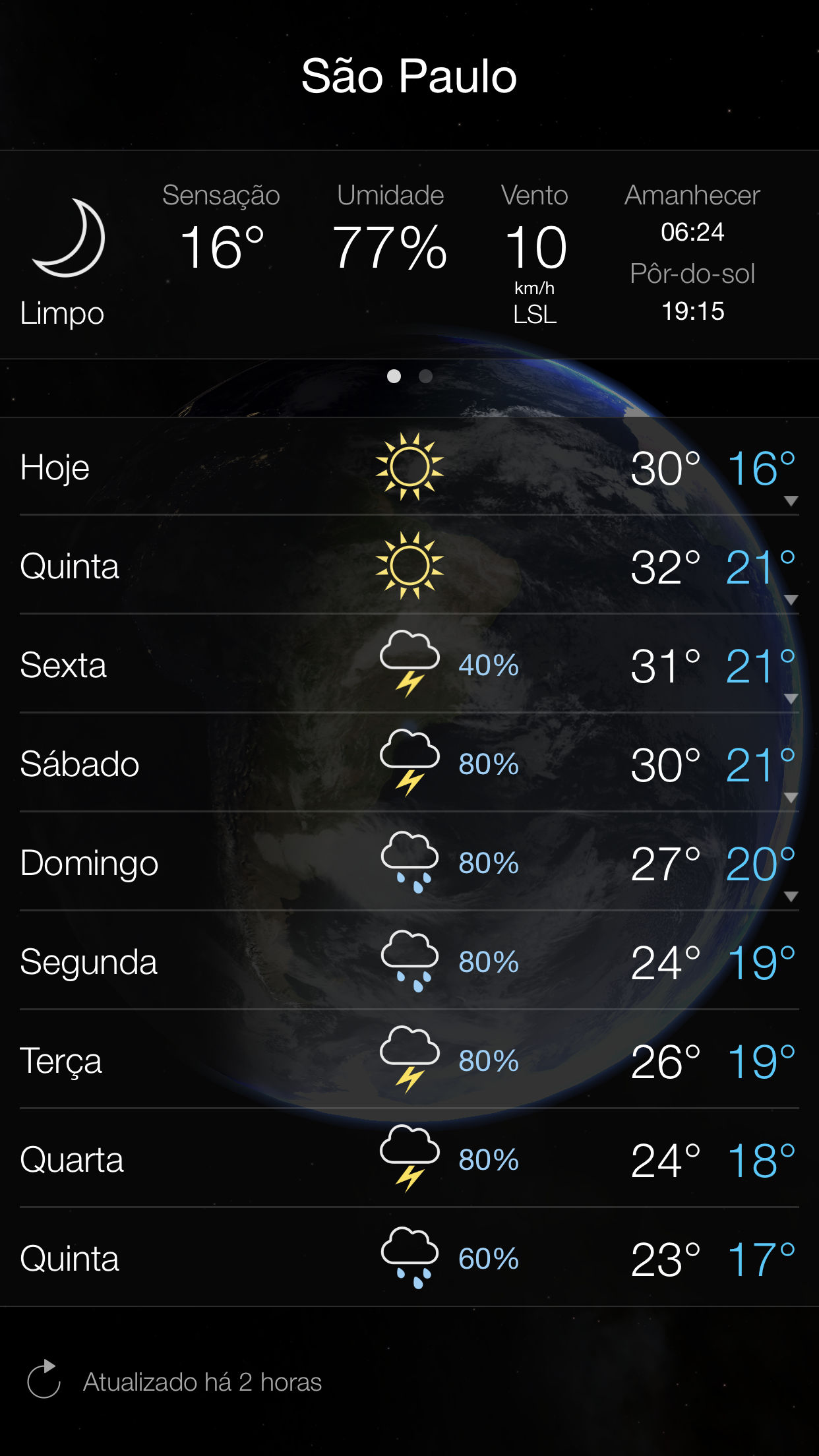 Captura de ecrã 3 da app Living Earth - Clock & Weather