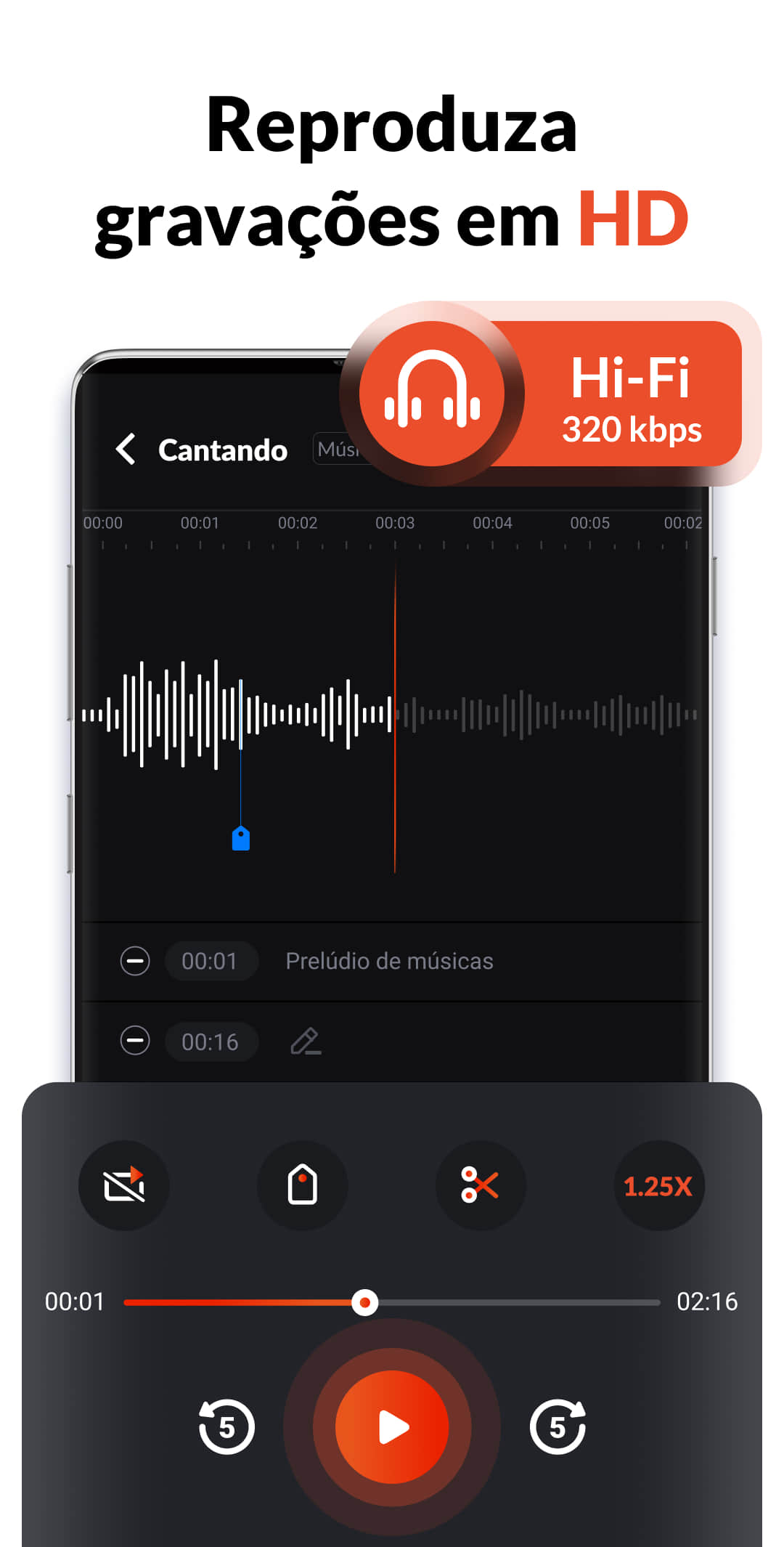 Captura de ecrã 4 da app Gravador de Voz - Gravar Áudio