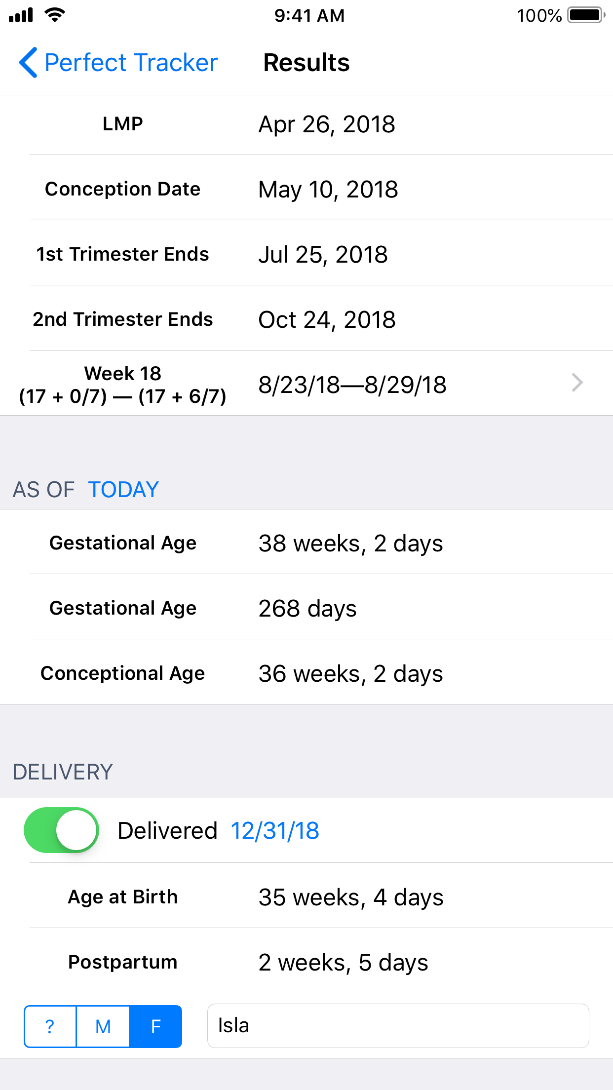 Captura de ecrã 3 da app Perfect OB Tracker