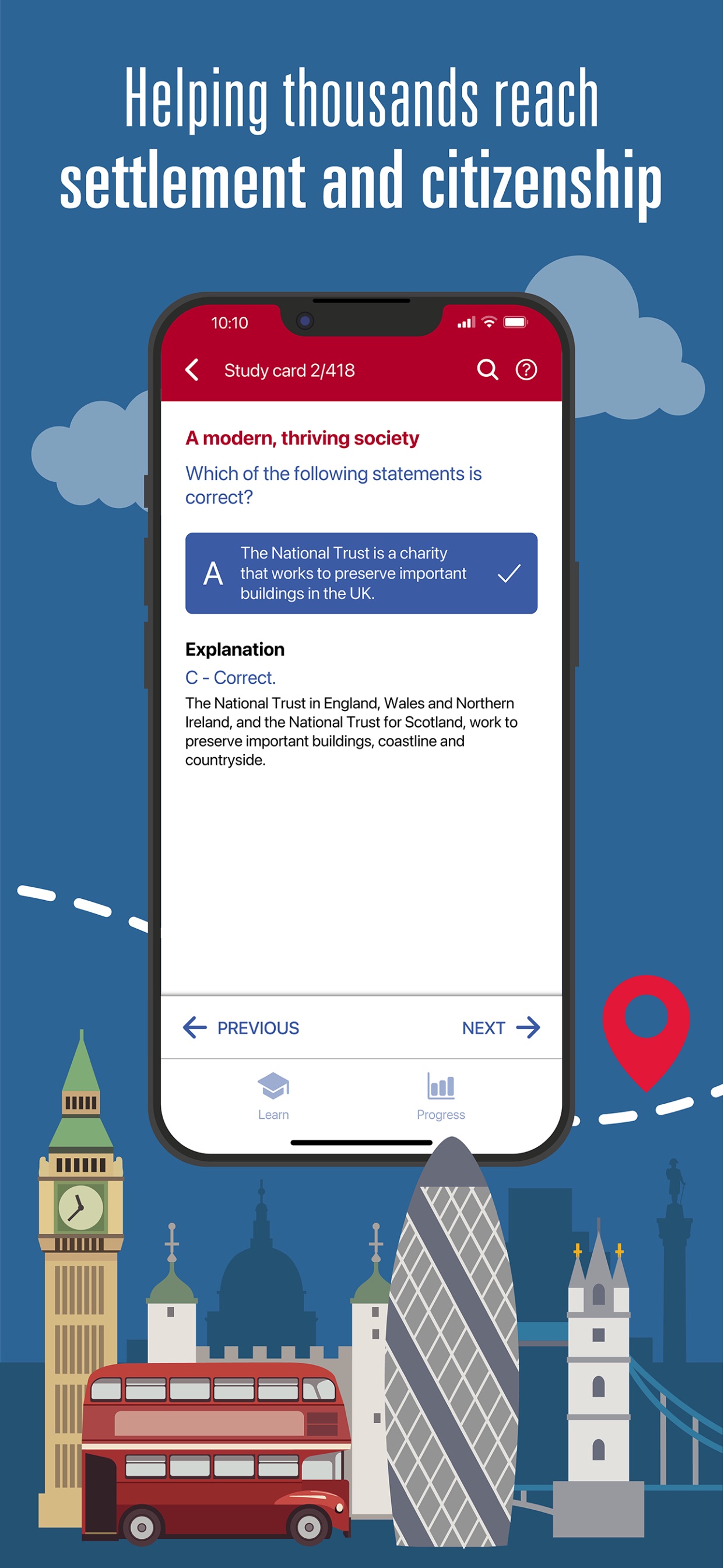Captura de ecrã 2 da app Official Life in the UK Test