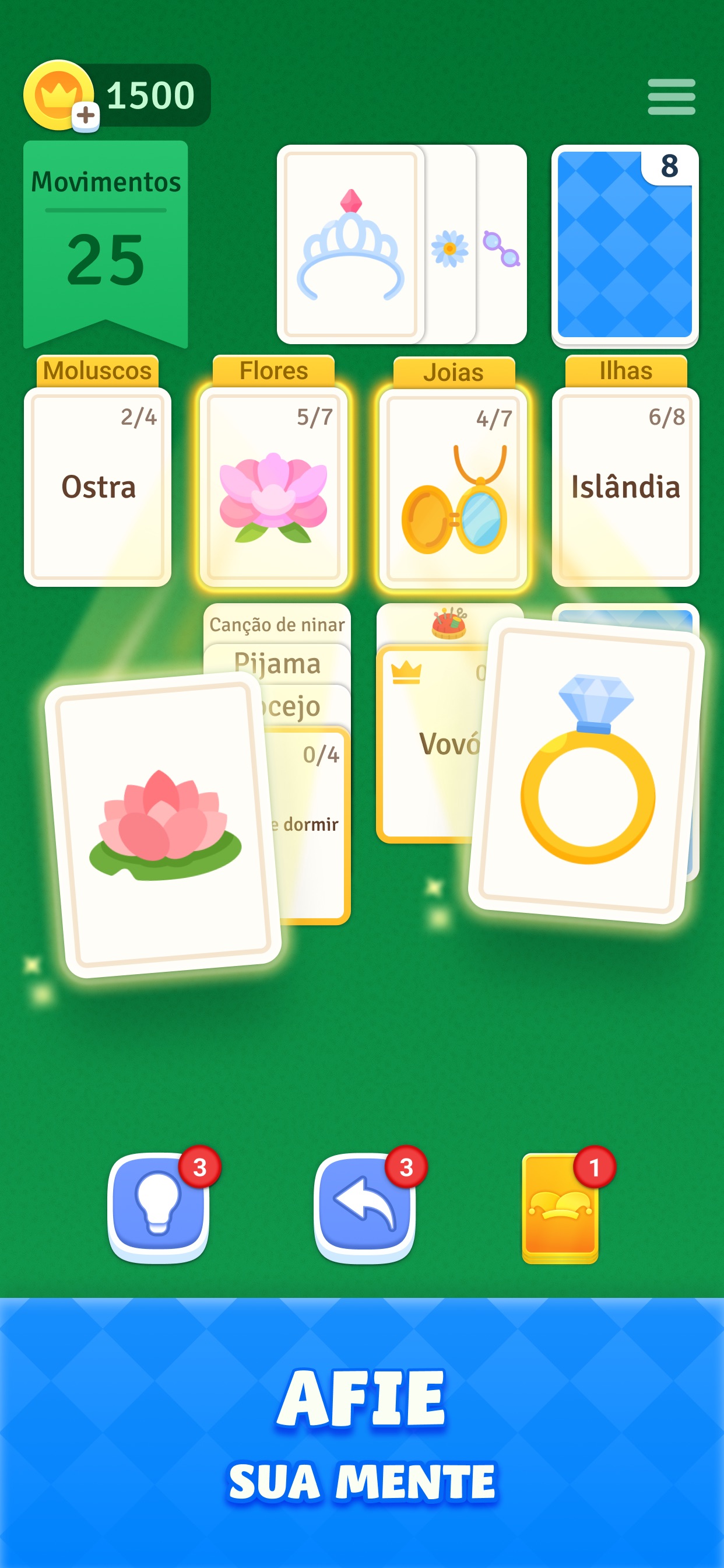Captura de ecrã 1 da app Solitaire Associations Journey