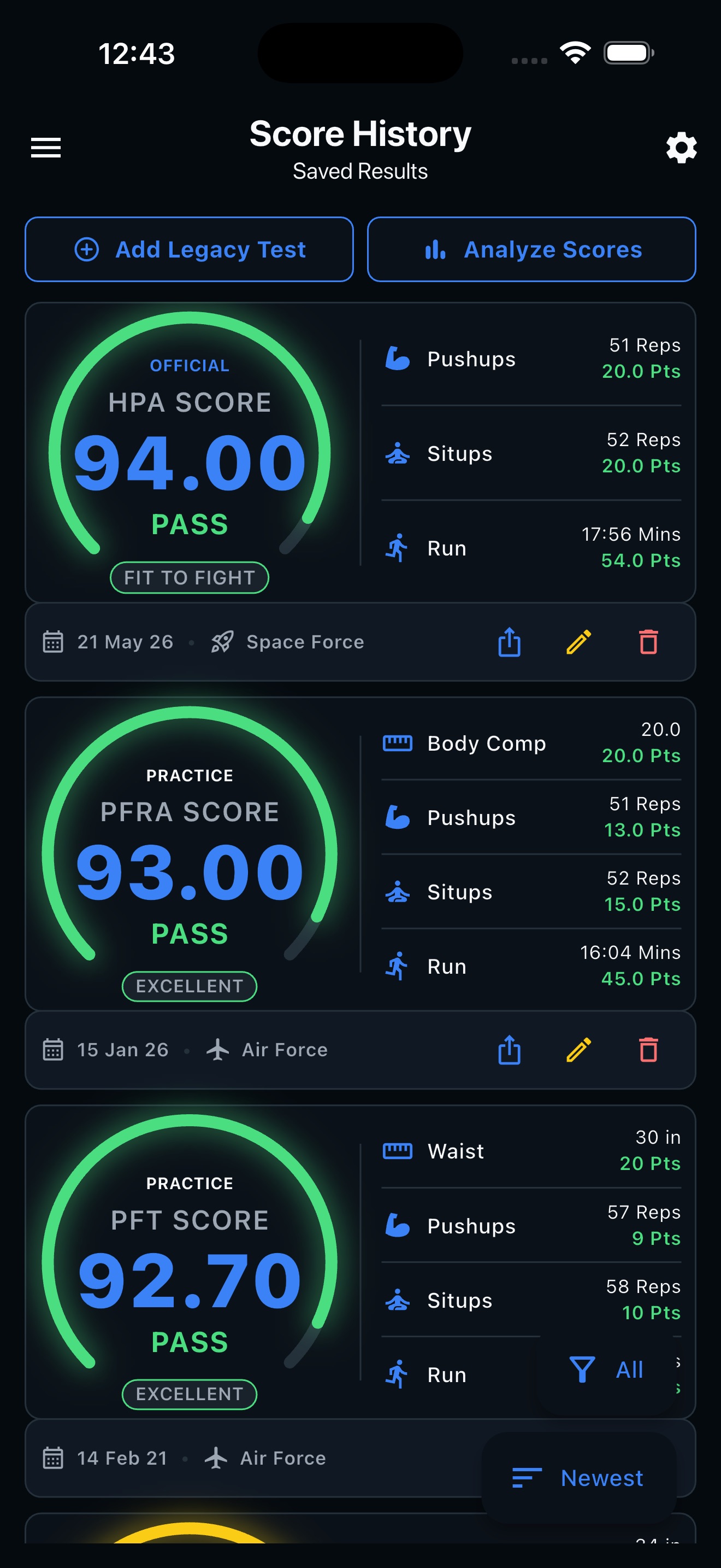 Captura de ecrã 4 da app Air & Space Fitness Calculator