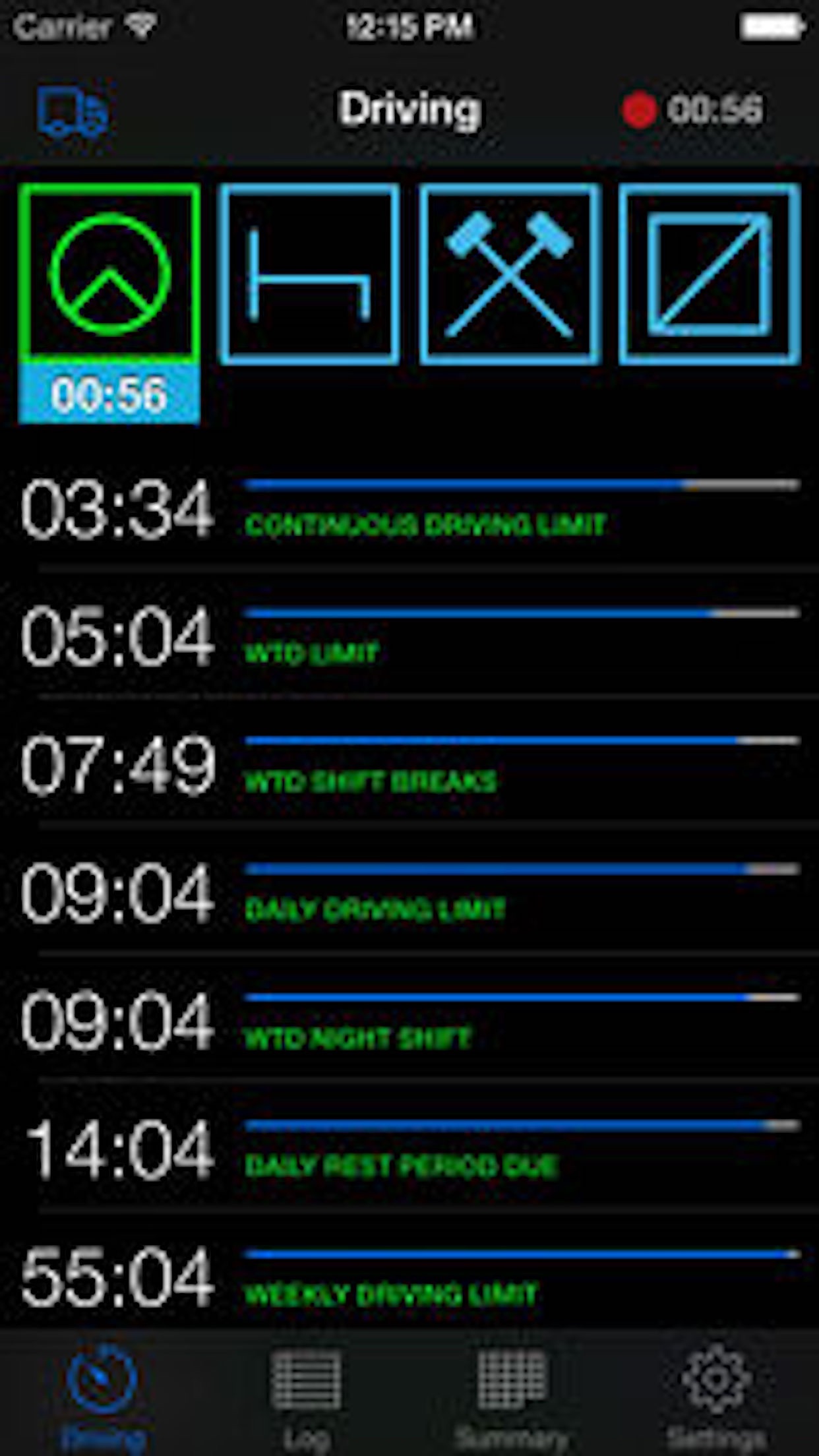 Captura de ecrã 1 da app TruckerTimer
