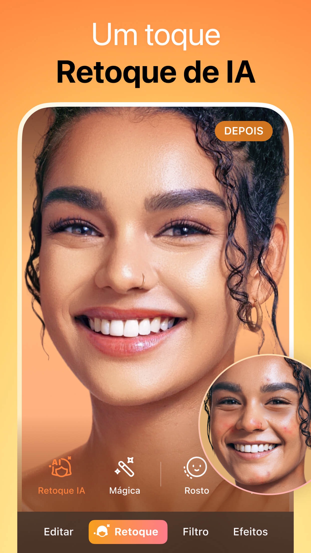 Captura de ecrã 1 da app Airbrush - Editor de cabelo