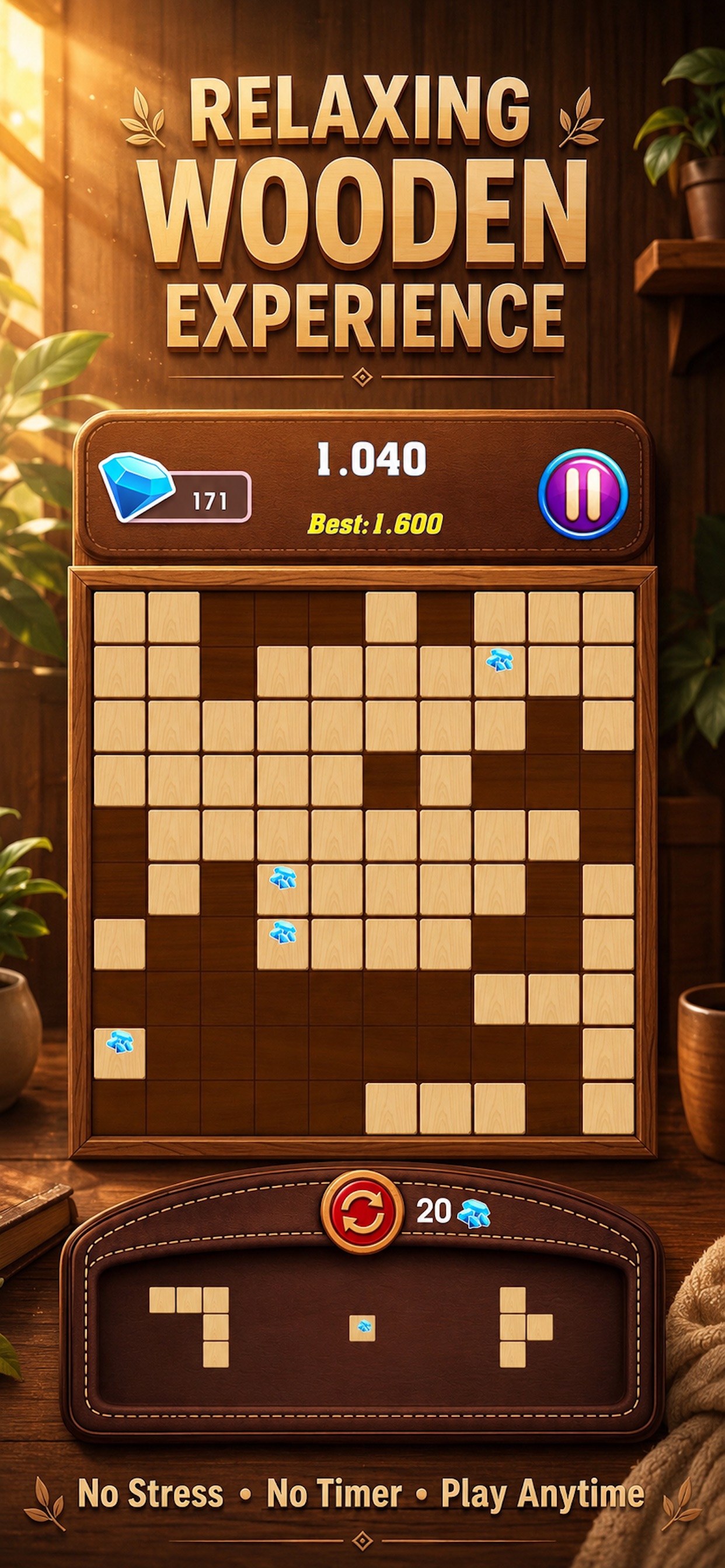Captura de ecrã 2 da app Mind Wood: Quebra-Cabeça Bloco