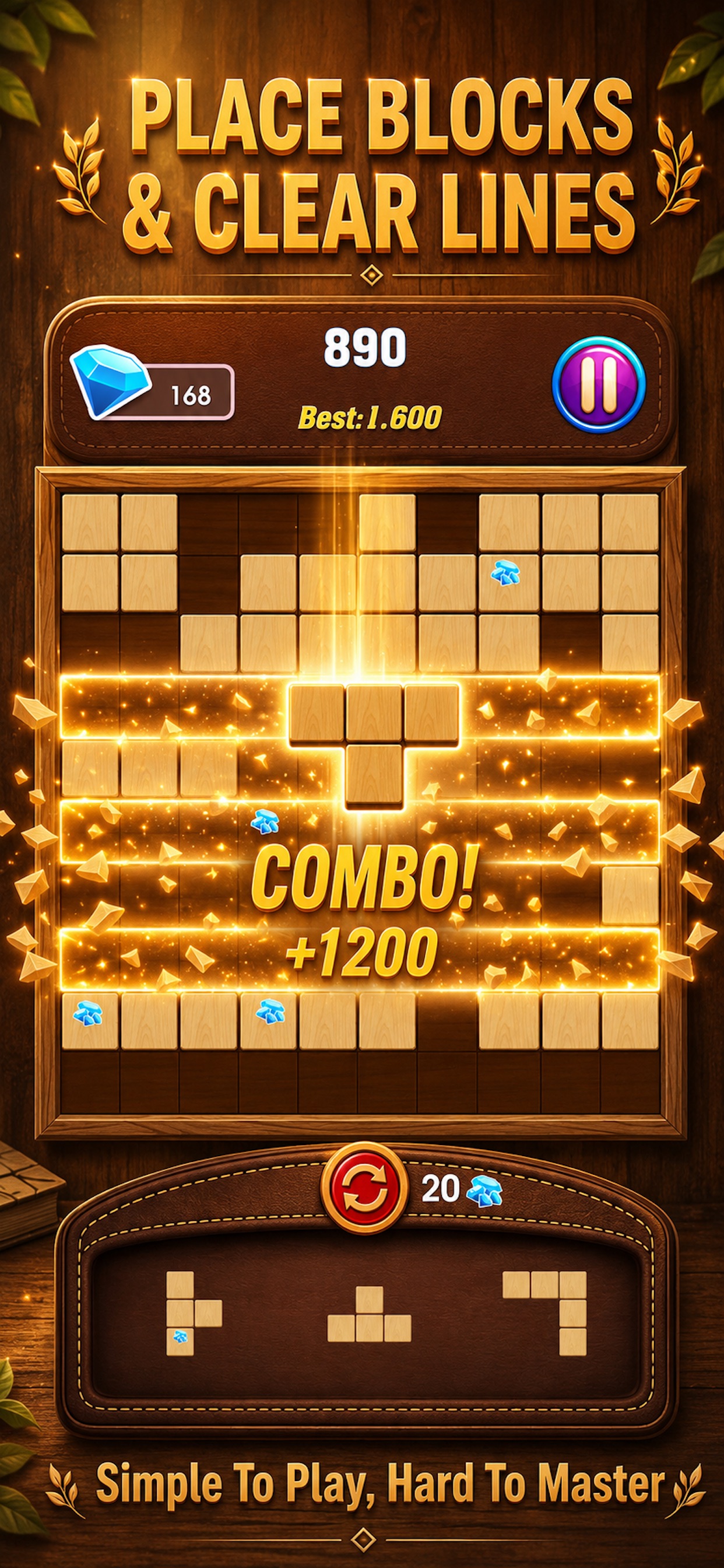 Captura de ecrã 3 da app Mind Wood: Quebra-Cabeça Bloco