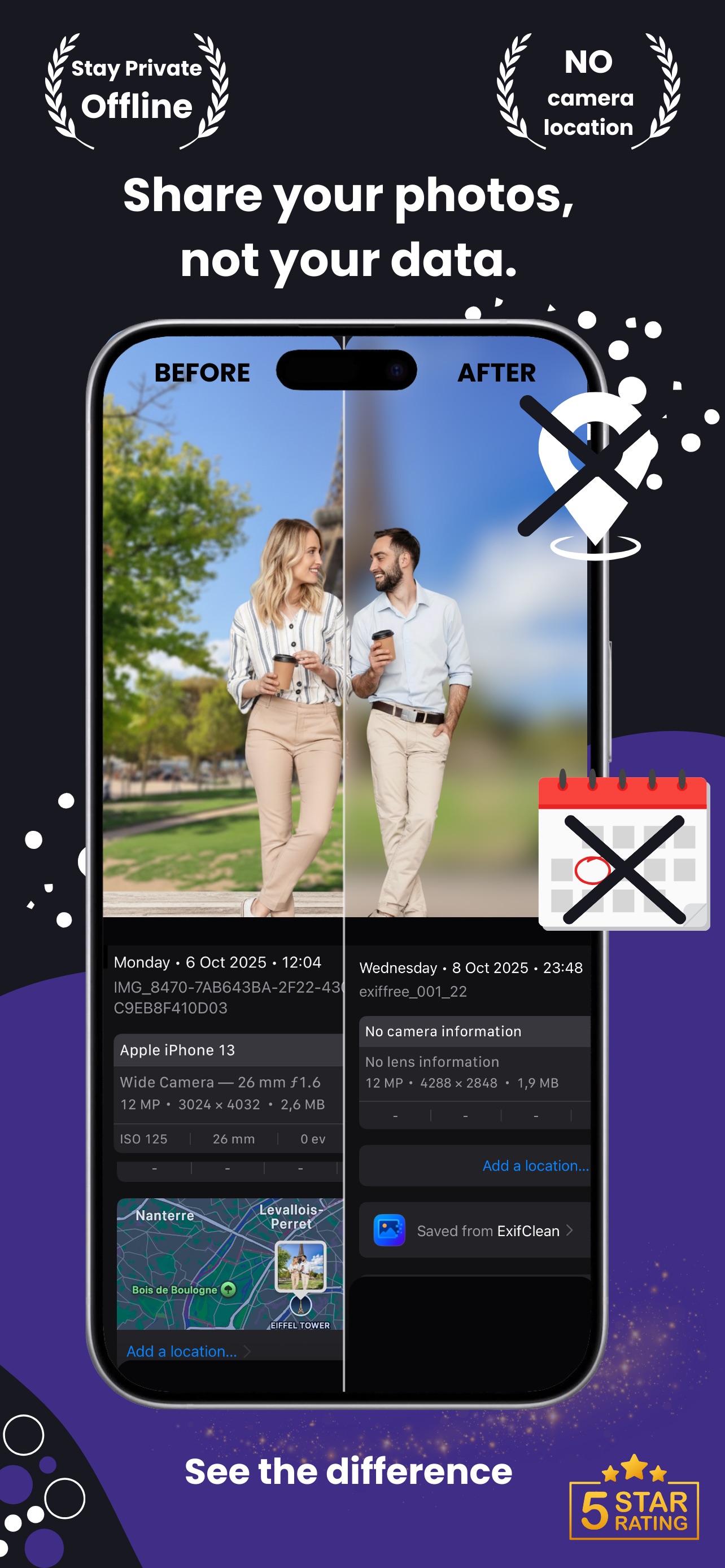 Captura de ecrã 1 da app Exif Clean-Remove Data Offline